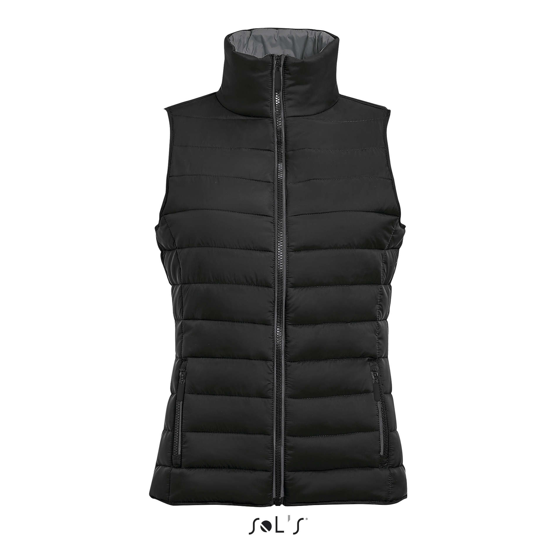 Gilet, Puffer, Daunen“,“Schwarz, Frontreißverschluss, Weste, Gilet, Daunenweste, Steppweste, Schwarz, Weste, Daunenweste, Steppweste, Reißverschluss, Schwarz, Weste, Steppweste, Daunenloses Design, Stehkragen, Reißverschluss