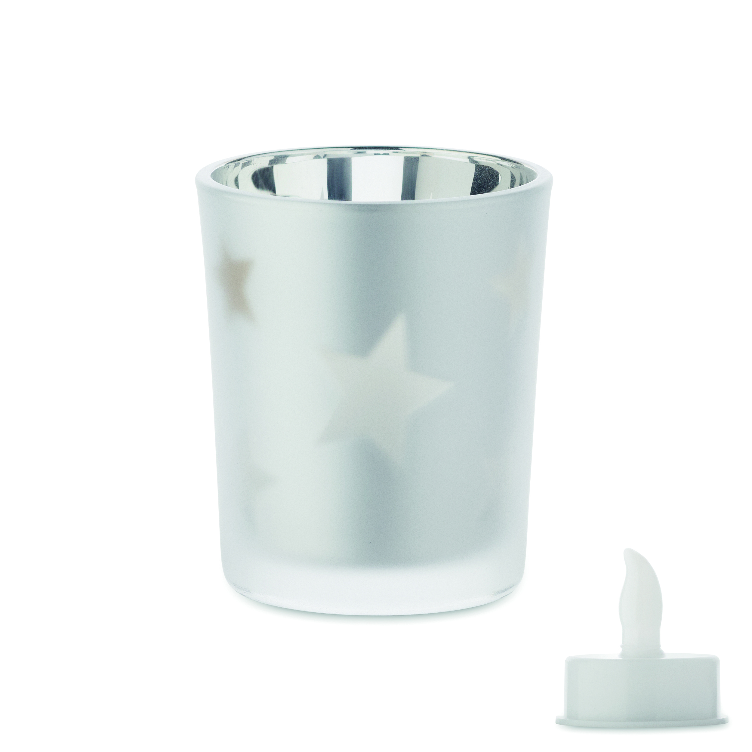 kerzenhalter, metall, sternmuster, silber, kerze, kerzenhalter, teelichtglas, sternenmuster, silberfarben, becherform, Teelicht-Glas, Stumpen-Glas, Sterne, silber, Kerzenhalter-Set, Teelicht-Glas, Stumpen-Teelicht, Windlicht, Star-Muster, Innenreflexion