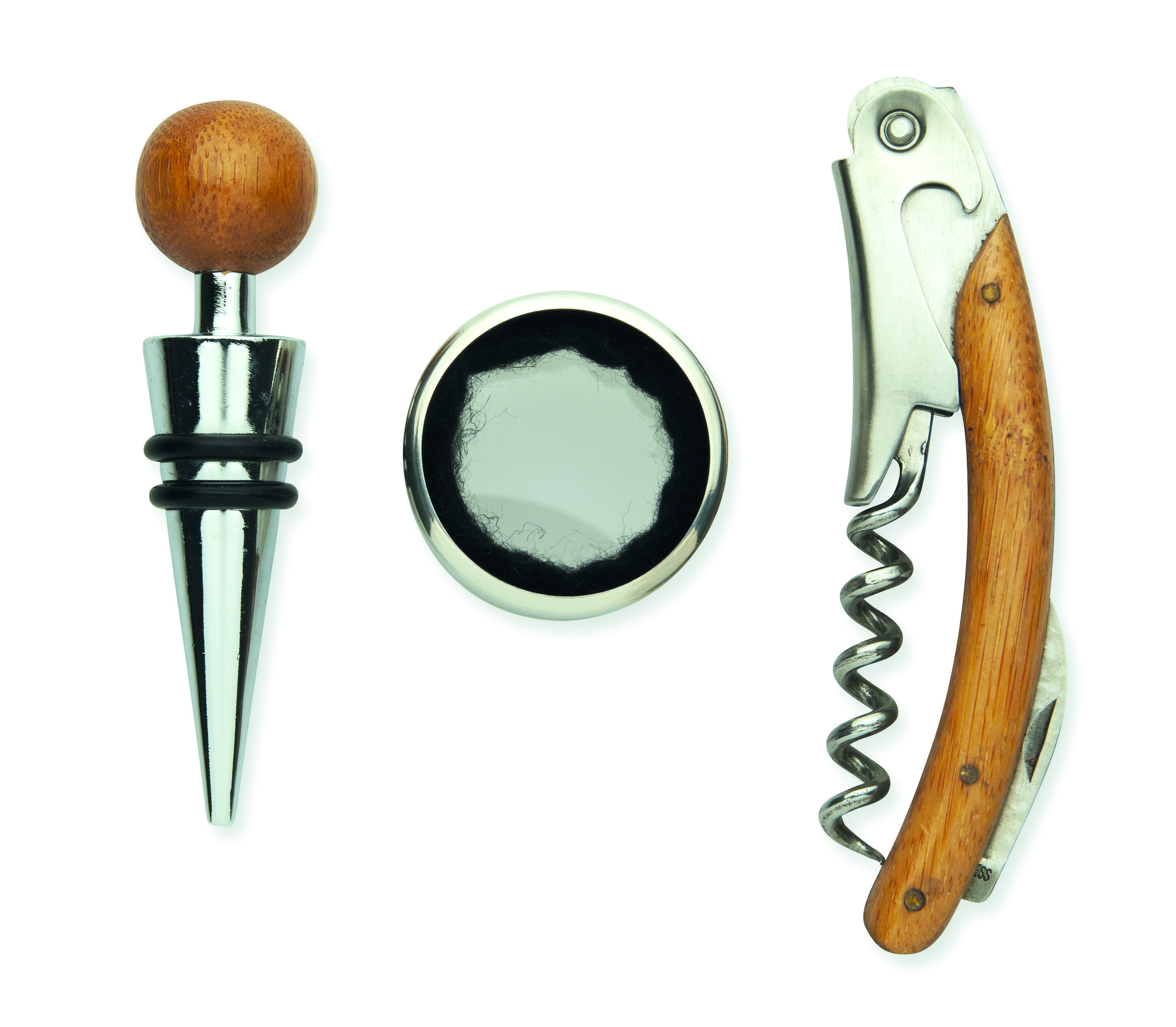 Weinöffner, Korkenzieher, Flaschenverschluss, Weinkorken, Holzgriff