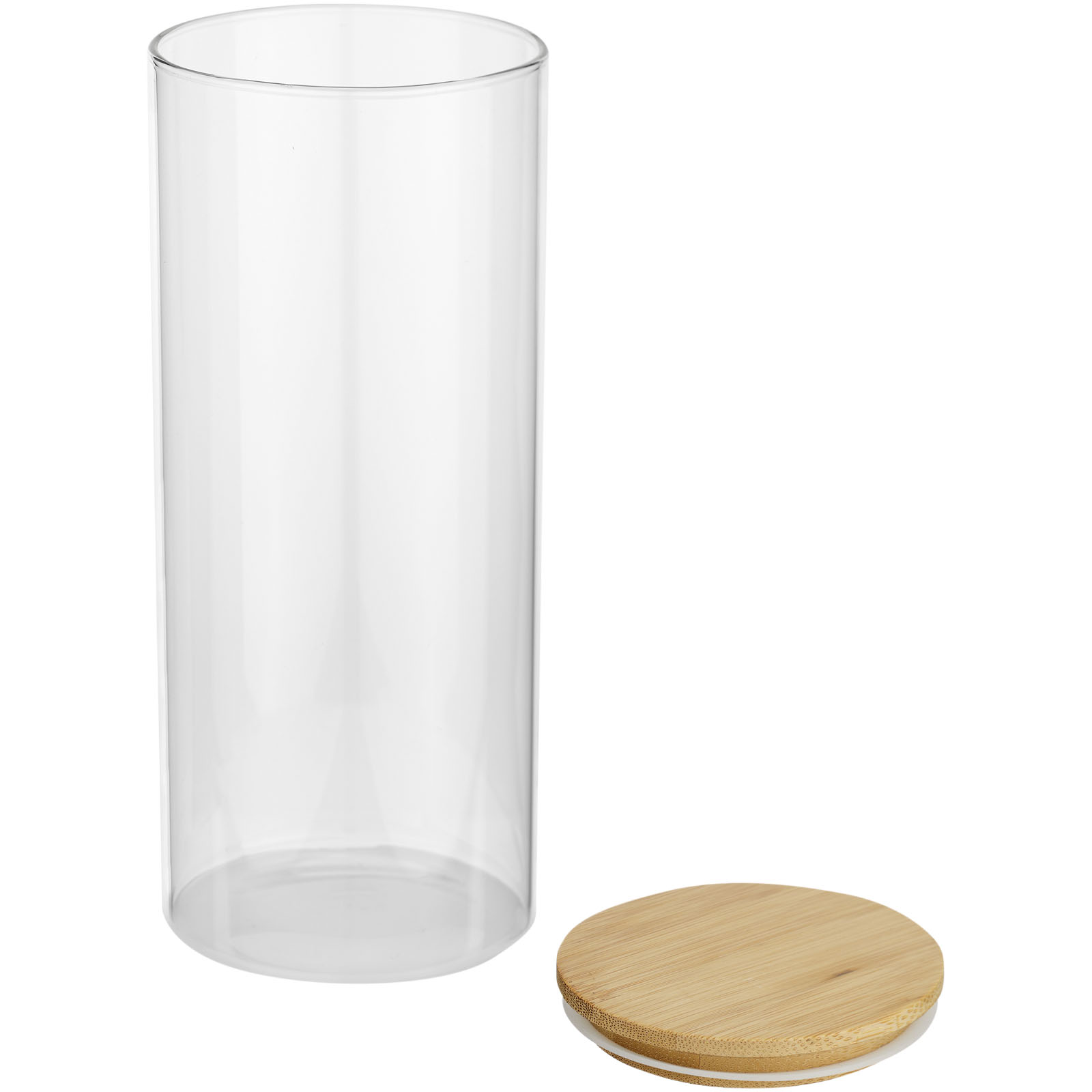 Glas, Trinkglas, Hohes Glas, Holzdeckel, Bambusdeckel