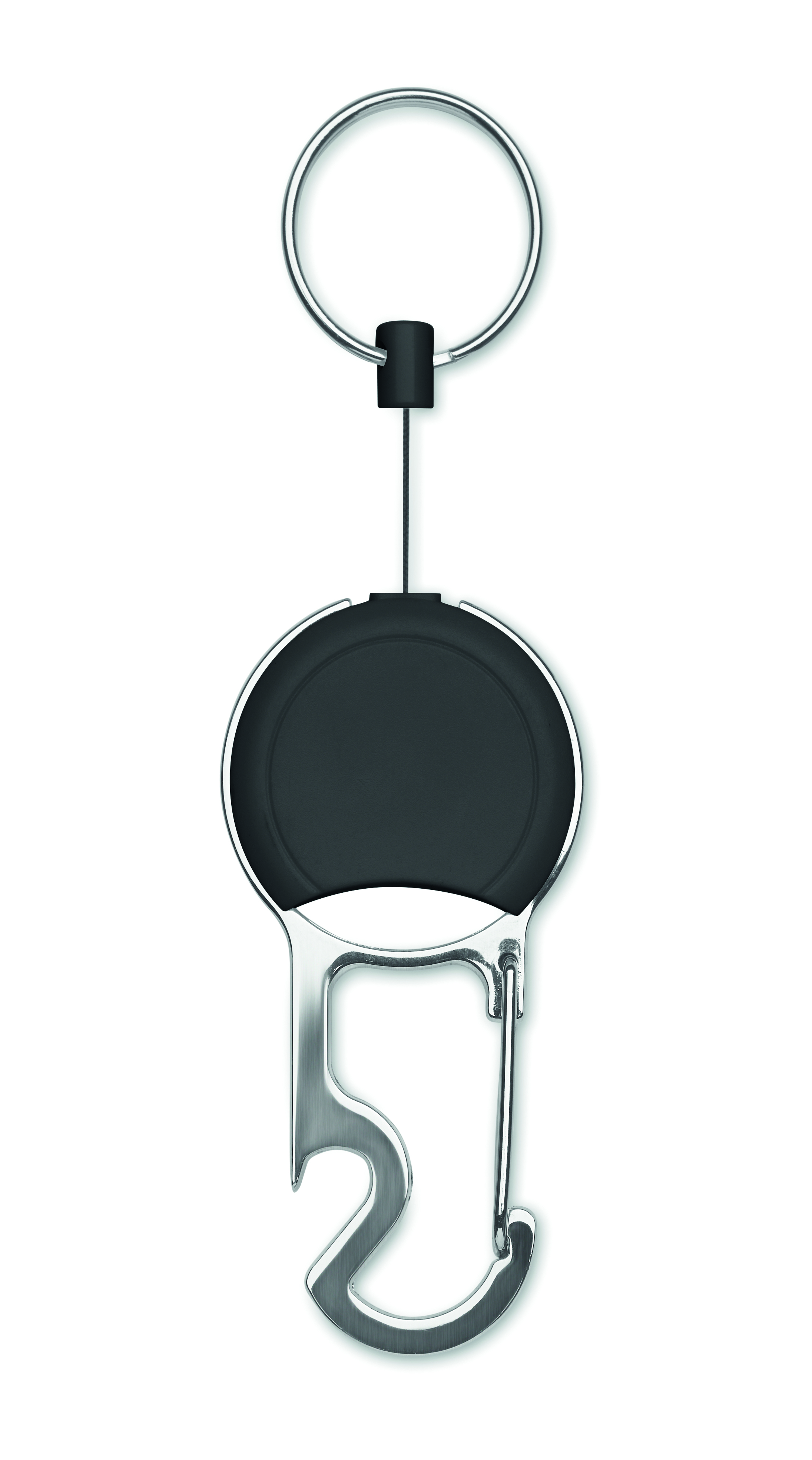 Schlüsselanhänger, Karabiner, Ring, ausziehbar, schwarz, Schlüsselanhänger, Haken, Karabiner, Kreisförmiger Rückreiher, Metallring, Schlüsselanhänger, Kugelring, Clip, Karabiner, Rundcopy-Design