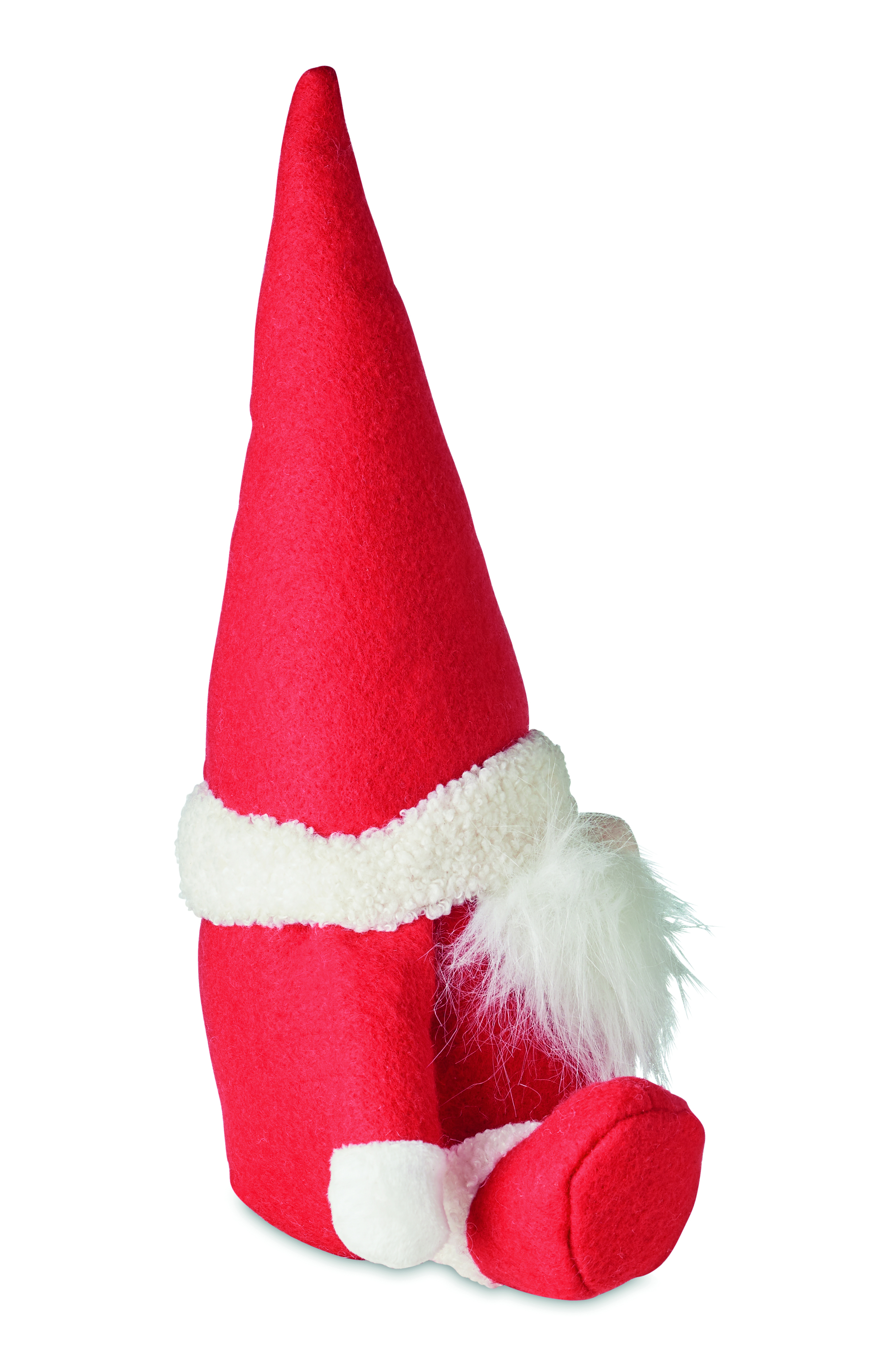 Weihnachtsfigur, Nussknacker-ähnlich, Rot, Samt, Hut mit Fellborte, Plüschfigur, Santa-Hut, Rentiermütze?, Weihnachtsdeko, Weihnachtsfigur, Santasock, Weihnachtssocke, Filz, Rotes Santa-Outfit, Weihnachtsdeko