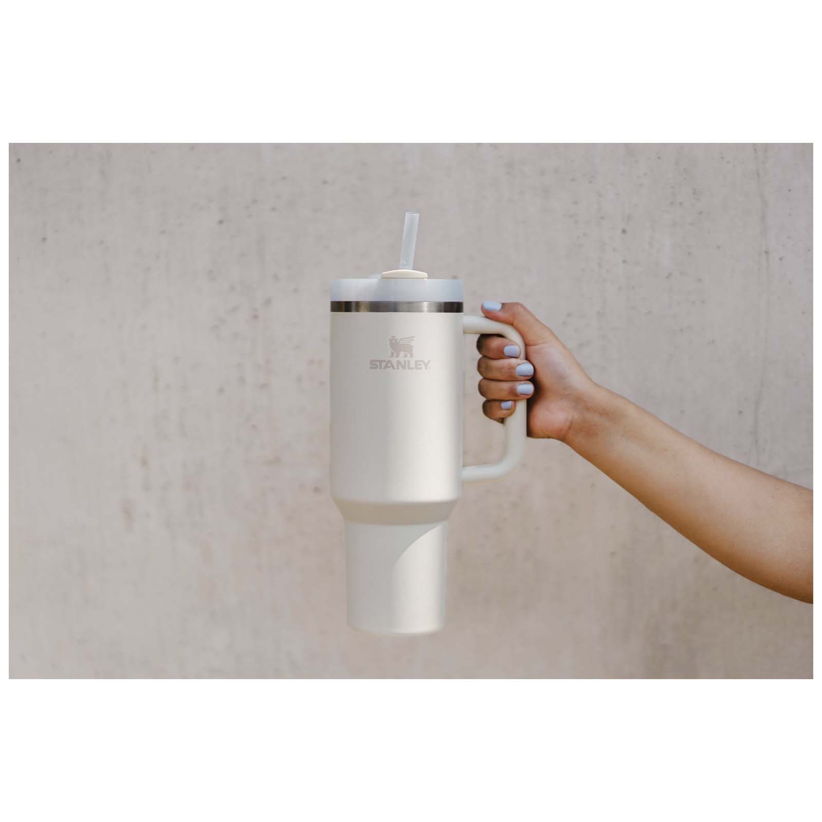 Thermos, Stainless mug, Travel mug, White, Lid straw