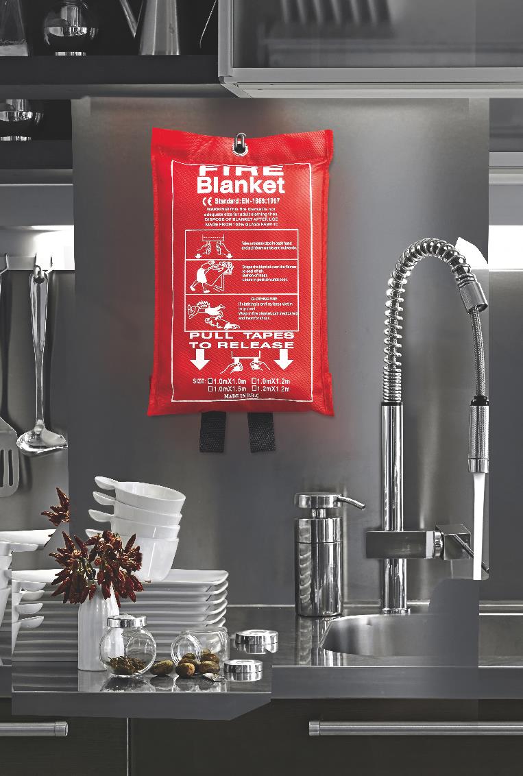 feuerlöscher-tarp, feuerlöschbeutel, rettungsgerät, küchen-sicherheit, rote-tasche