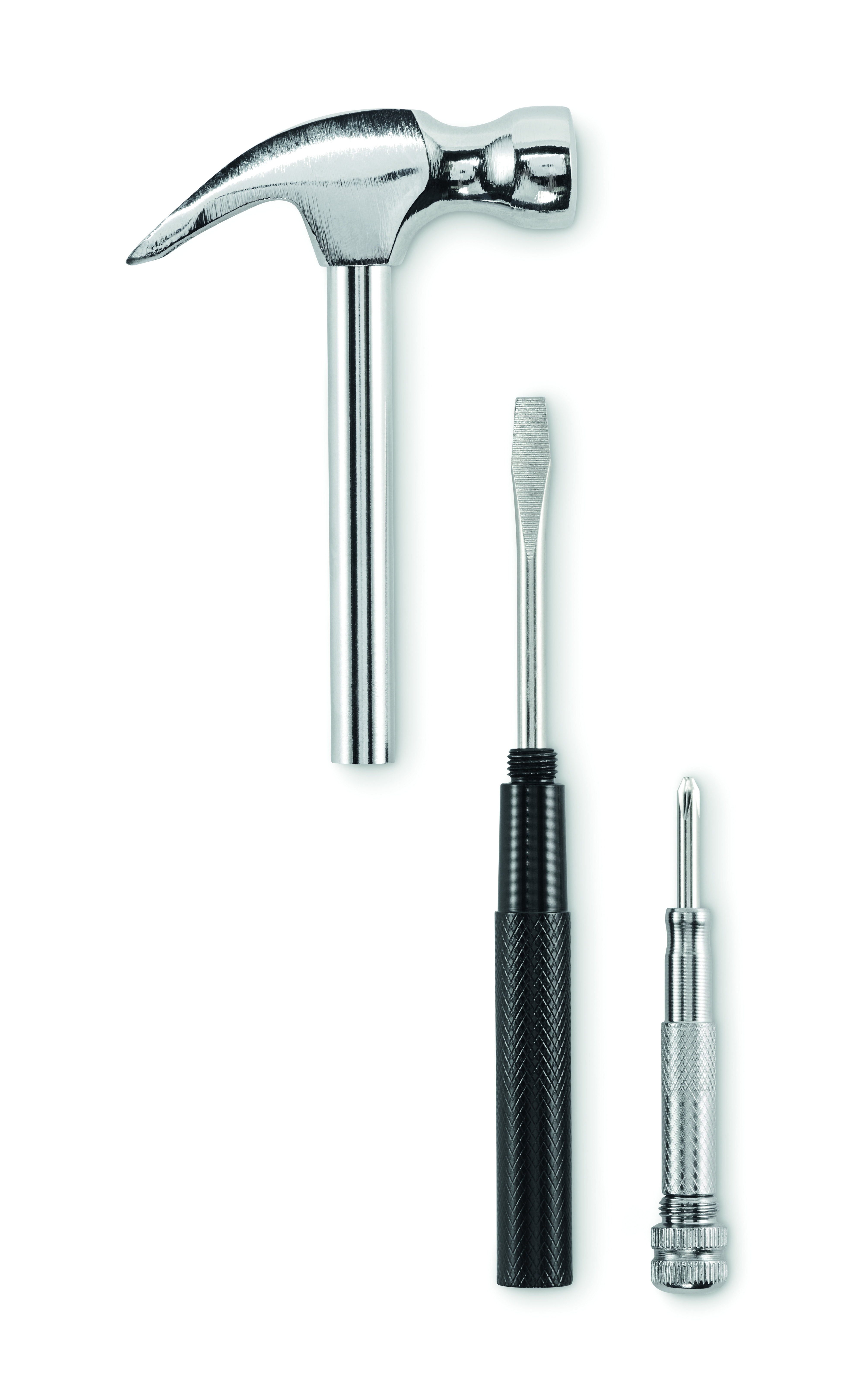 Hammer, Meißel, Schraubendreher, Werkzeugset, Metallisch