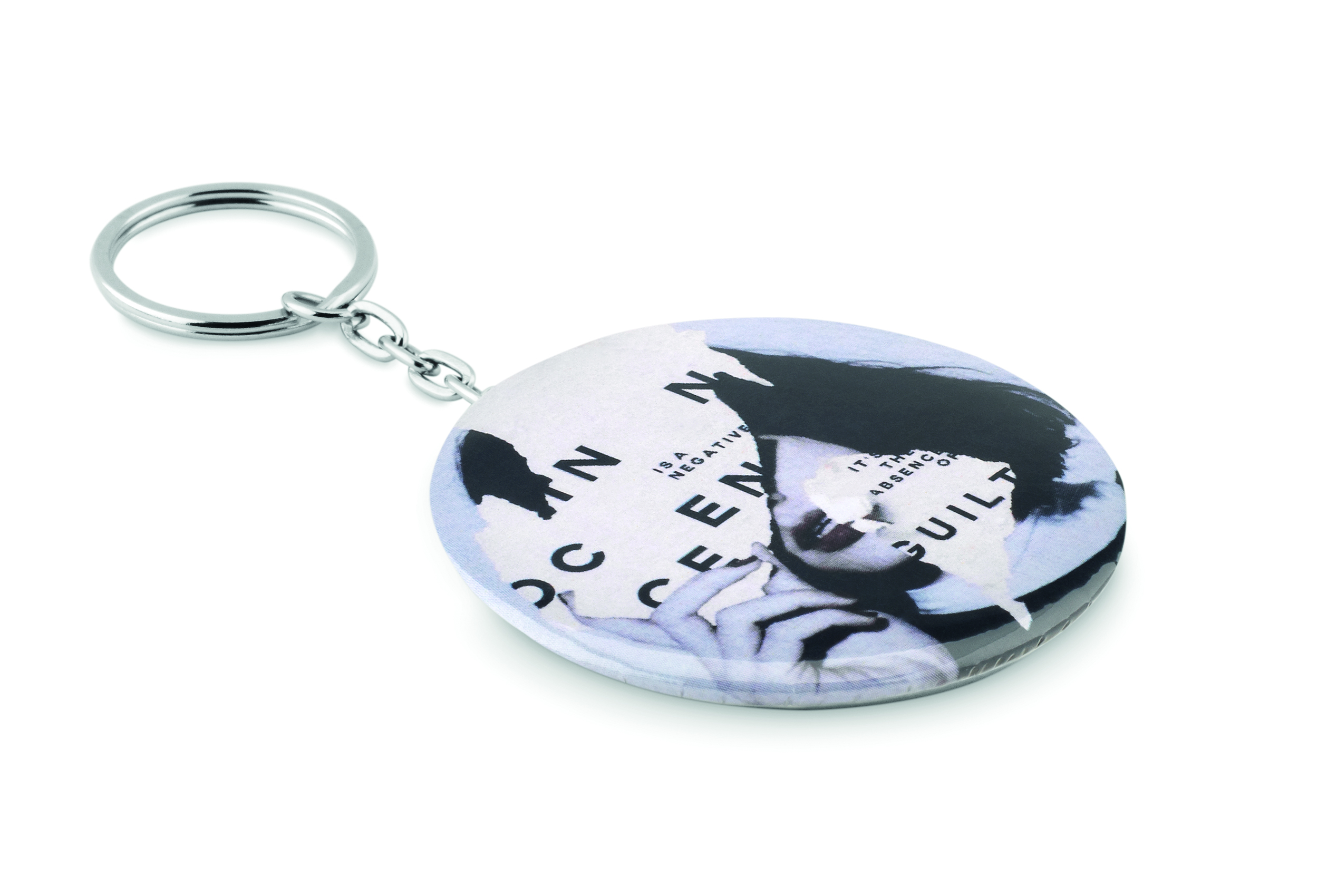 Schlüsselanhänger, Bedruckter Kreis, Grafikkunst, Runder Abzeichen, Foto-Druck