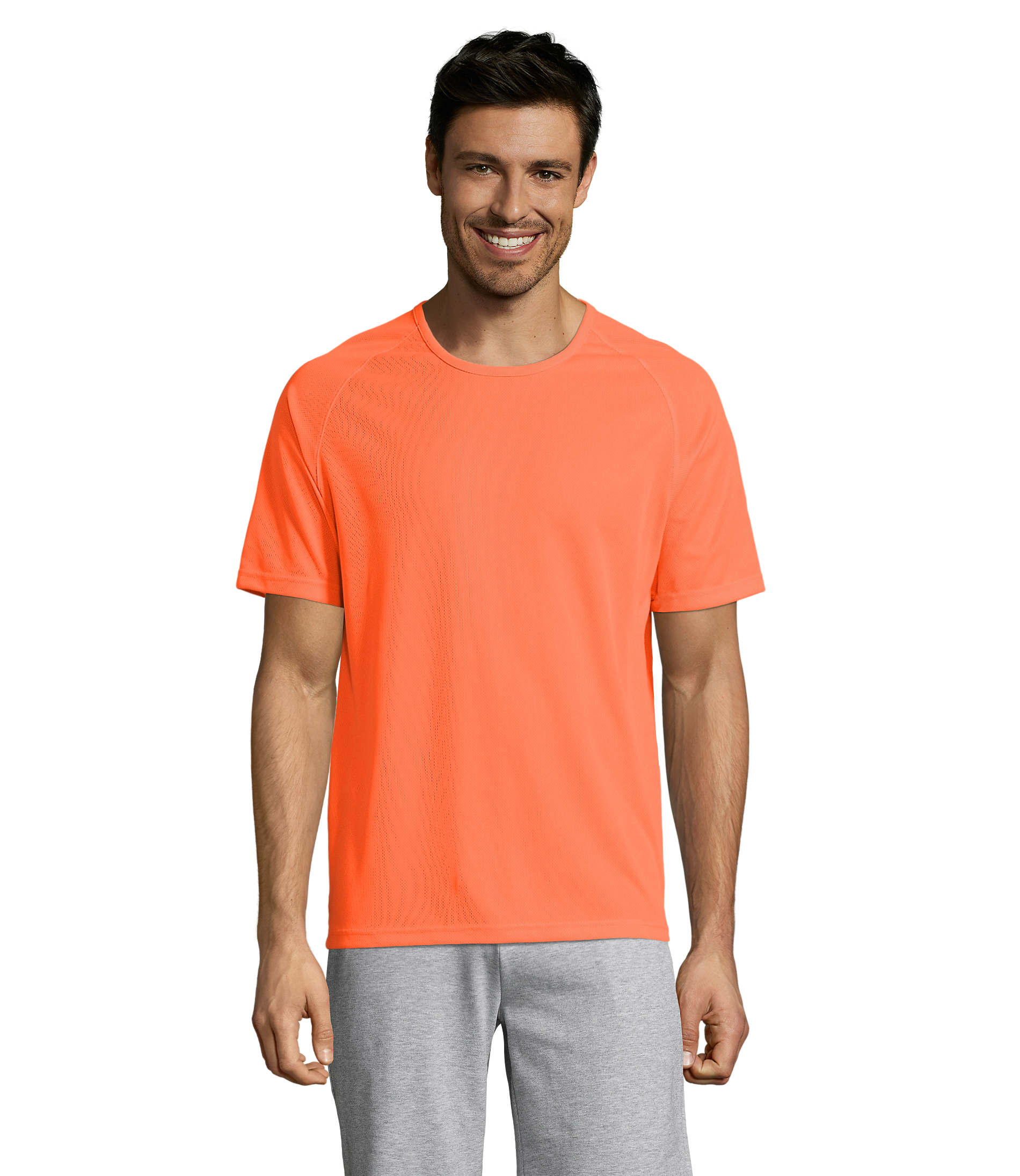 Tee, T-Shirt, Neonorange, Kurzarm, Kleidung, T-Shirt, Kurzarm, Neonorange, Jersey, Baumwolle, Tee, T-Shirt, Kurze Ärmel, Neonorange, Casual, Herren, T-Shirt, Kurzarm, Herren, Neon-Orange, Plain, T-Shirt, Short sleeves, Neon orange, Crew neck, Casual wear