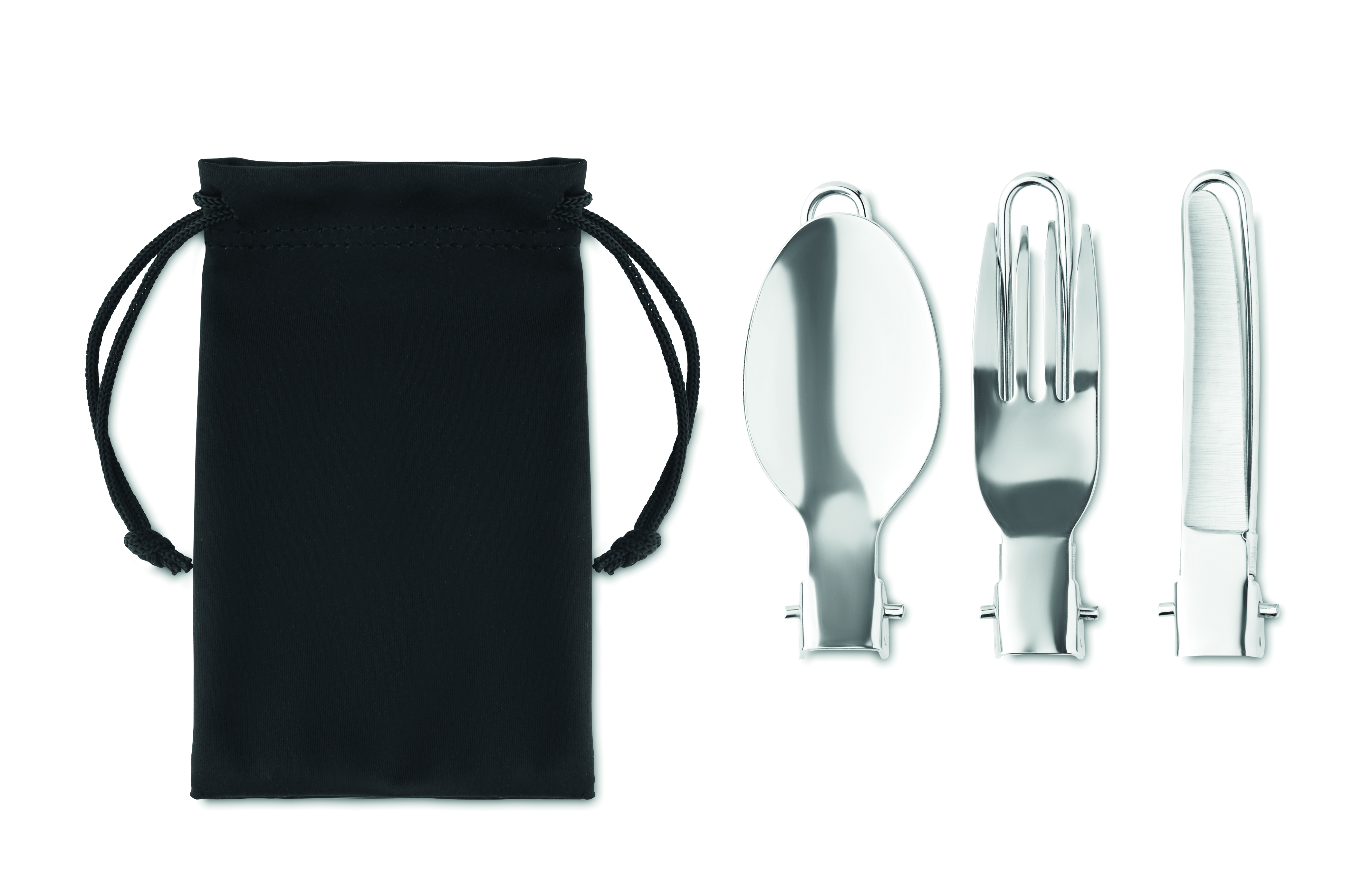 Tafelbesteck, Löffel Gabel Messer, Tragebeutel, Kompaktbesteck, Edelstahl