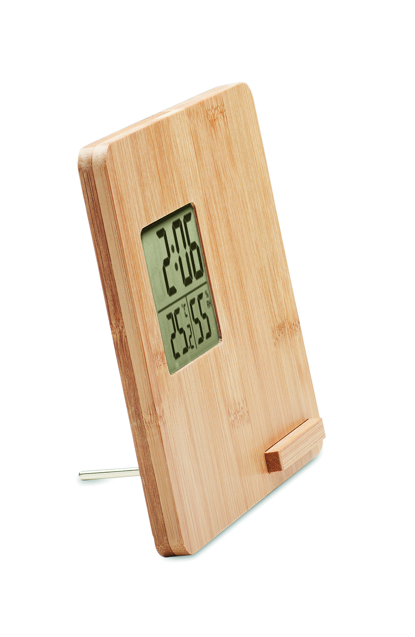 Holz, Thermo, Digital-Display, Wetterstation, Bambus