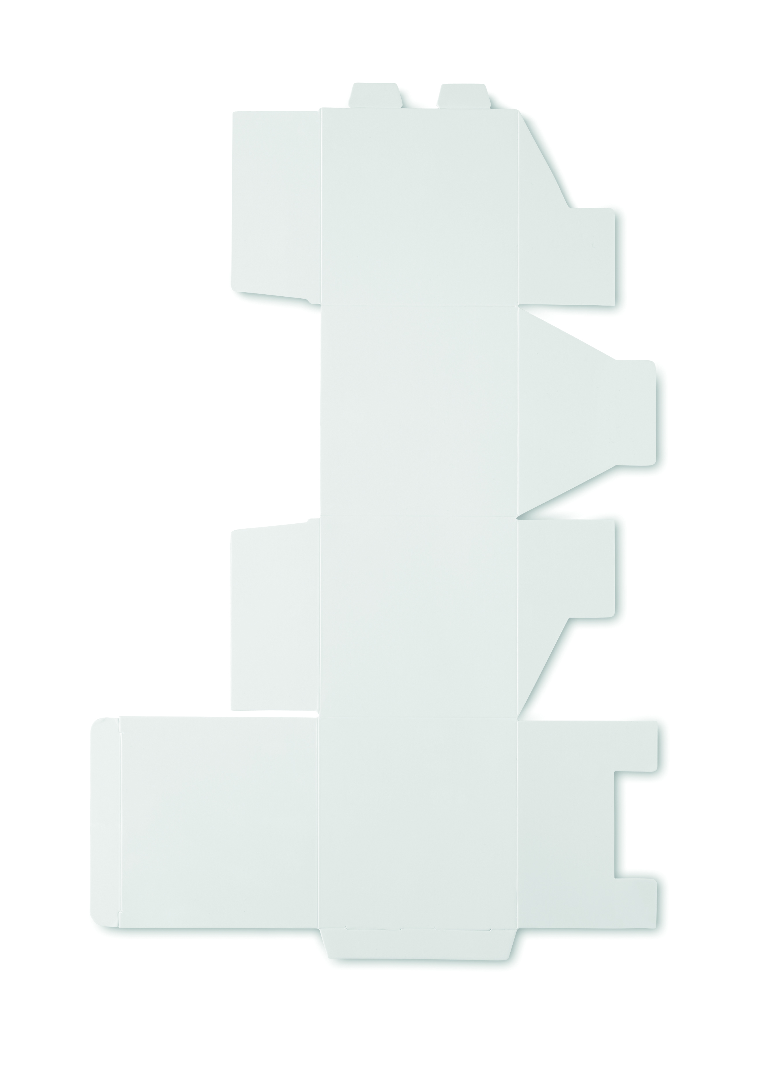 Faltkarton, weiße Box, Pappkarton, Verpackungsteil, Flachliegend