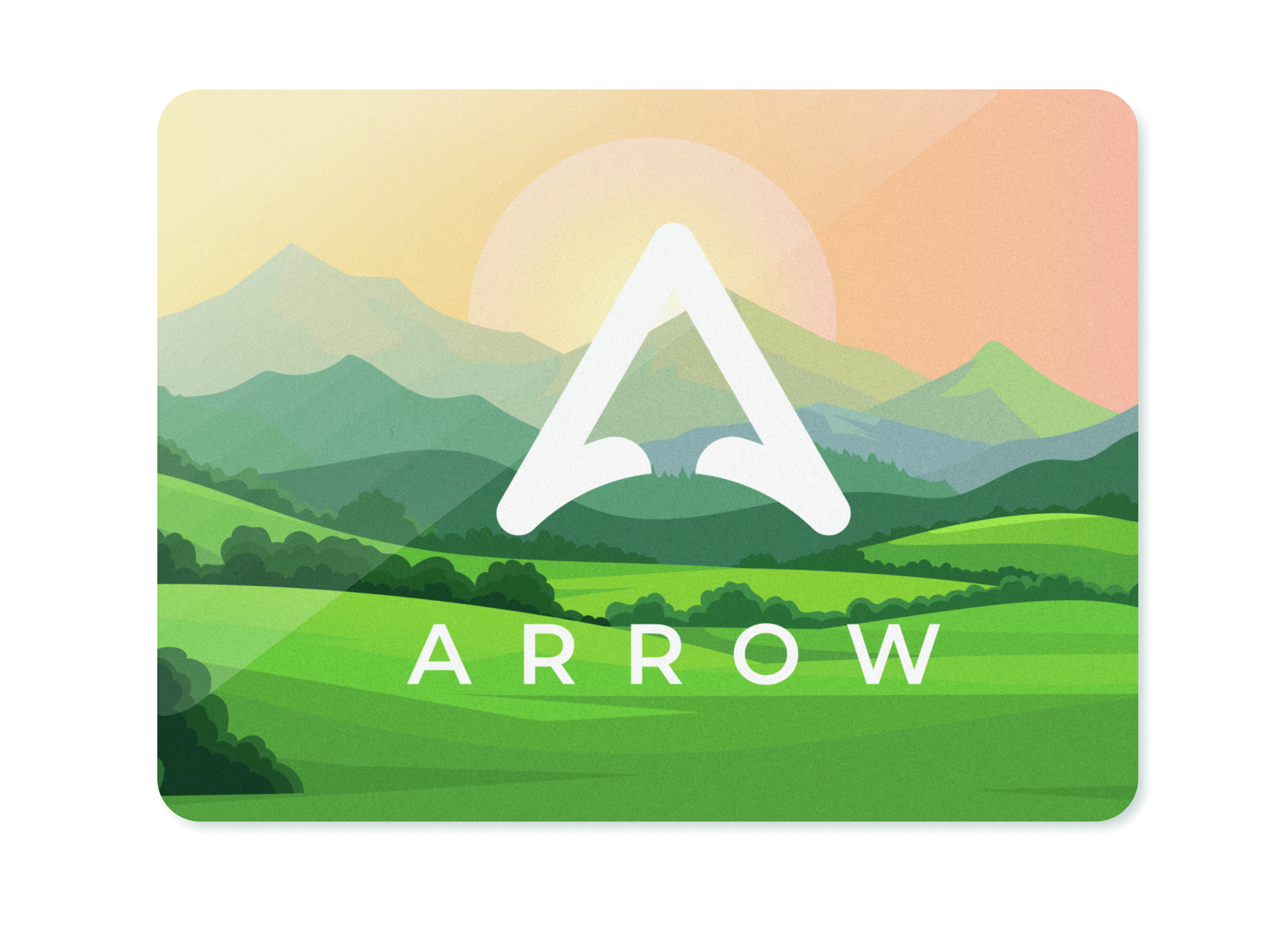 Logo, Pfeil, Berge, Grünes Landschaft, Branding