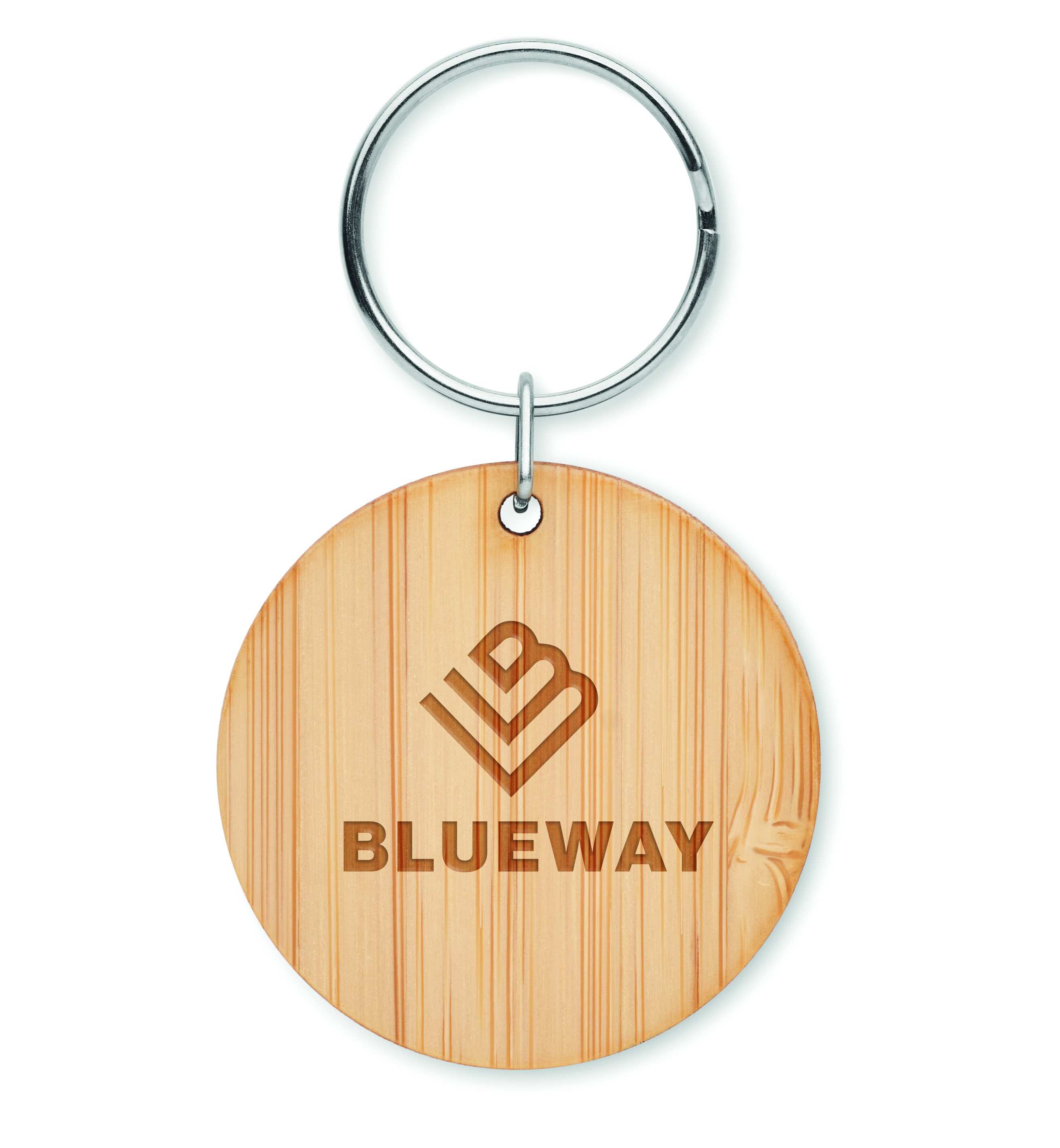 Schlüsselanhänger, Holz, Rund, Holzgravur, Blueway
