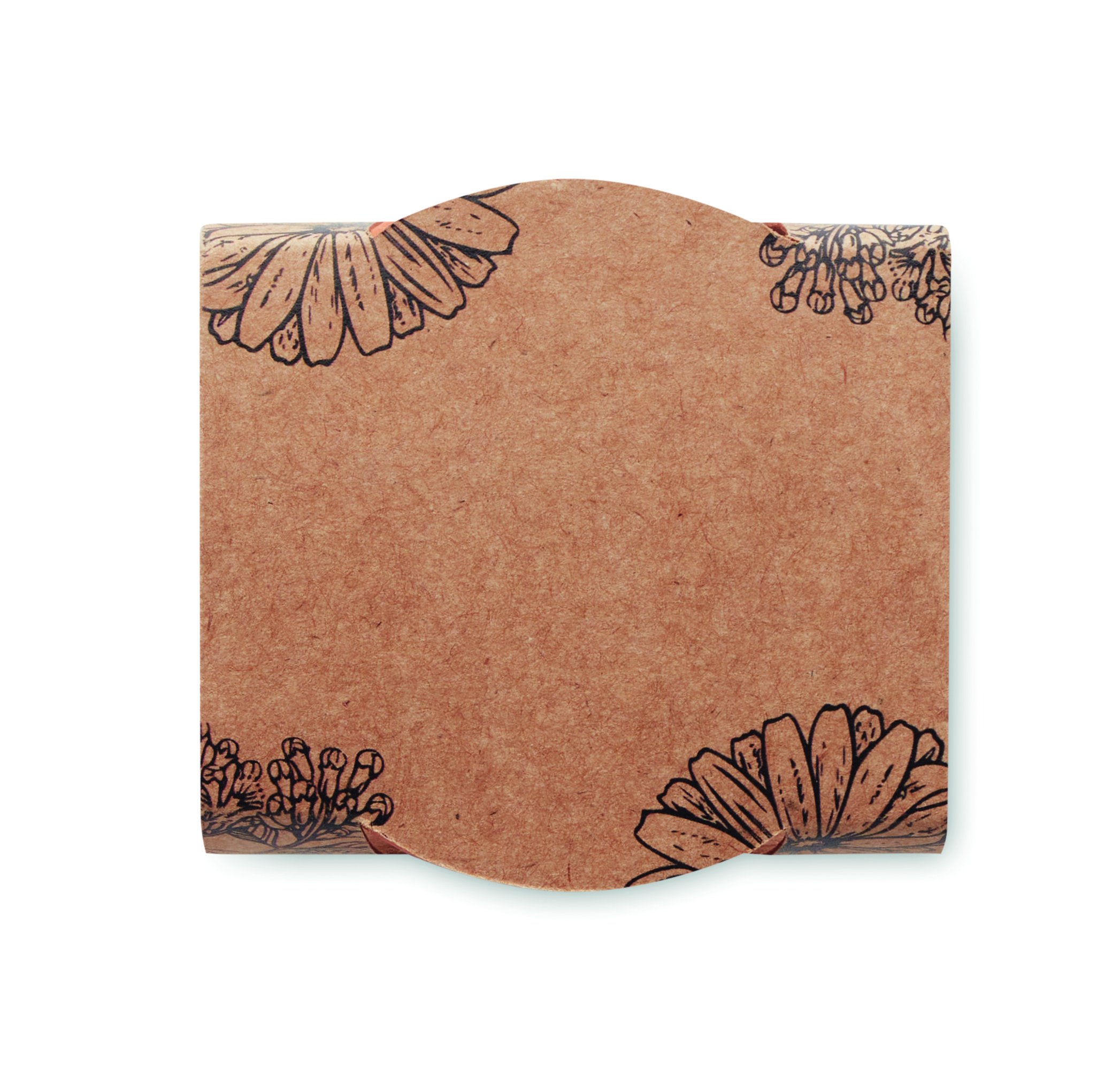 Kartonage, Papierschachtel, braun, Blumenrand, Notizpapier