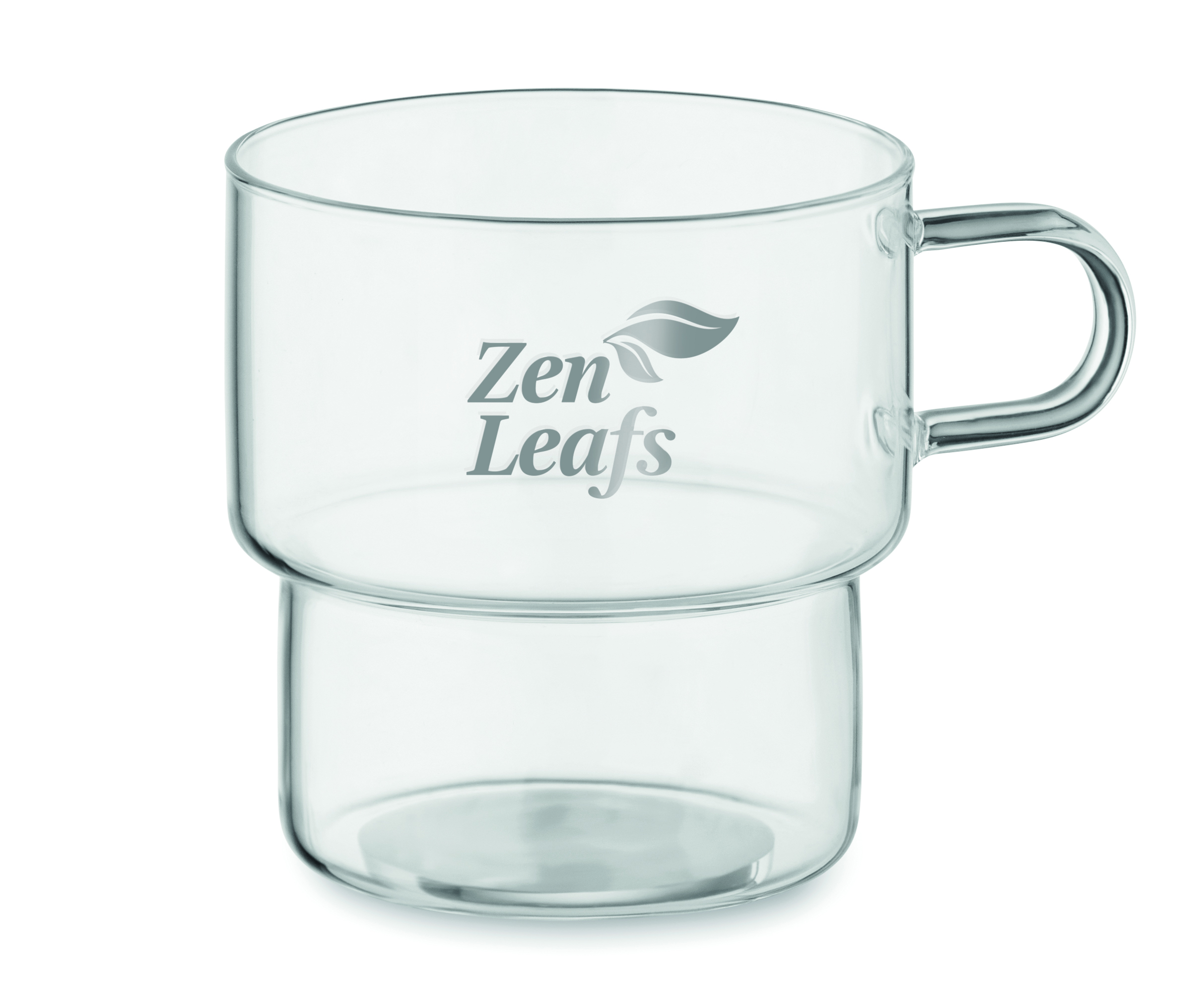 glasbecher, doppelwandig?, durchsichtiges glas, Tassenhaken?, glasbecher, duo-glas, transparent, Zen Leaves Logo, glasgjk, Glas, Becherglas, Doppelglas, Transparente Tasse, Zen Leaves Logo
