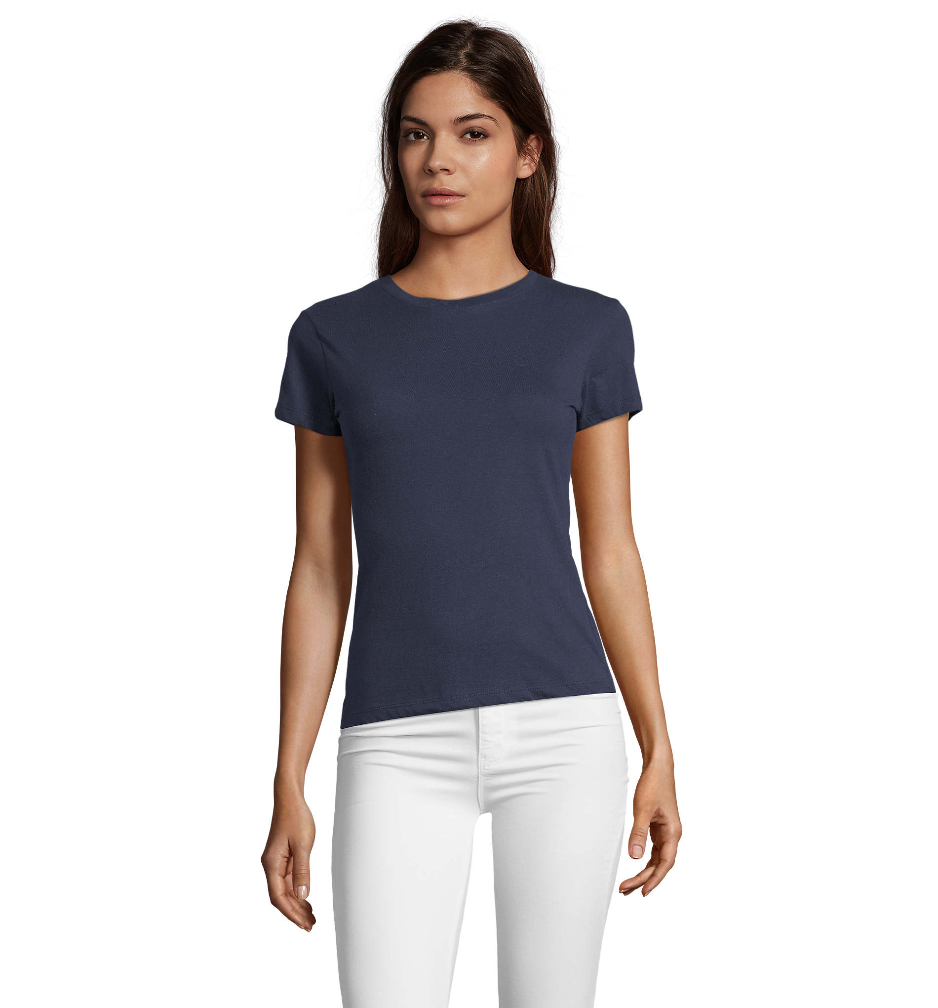 T-Shirt, Rundhals, Kurzarm, Navy, Baumwollmischung, t-shirt, kurzarm, marineblau, rundhals, basicoberteil, T-Shirt, Knit-Top, Marine, Kurzarm, Basic-Tee, Tee, T-Shirt, Kleidungsstück, dunkelblau, einfarbig, T-Shirt, Kurzarm, Uni, Dunkelblau, Baumwolle