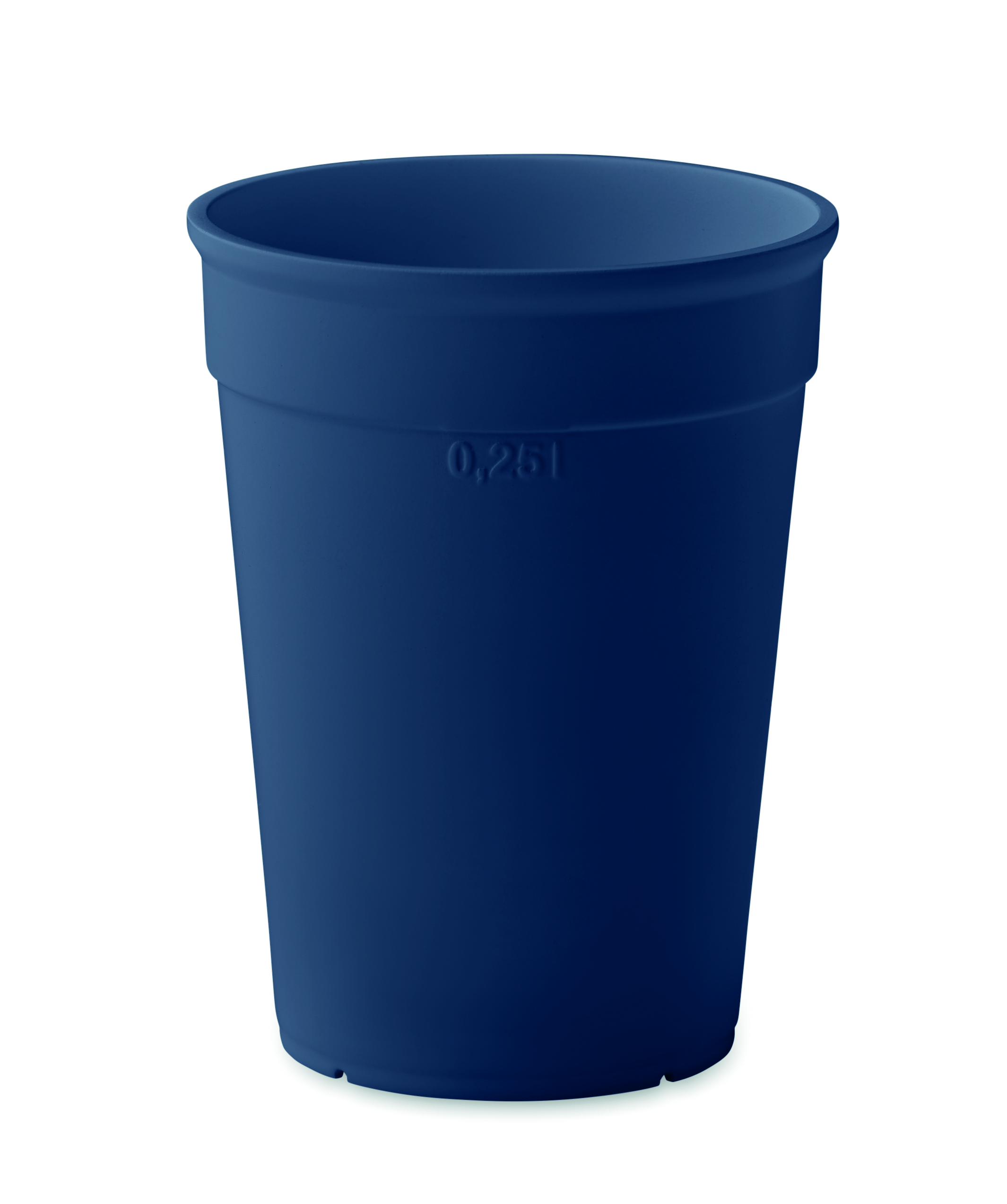 Becher, Becher aus Kunststoff, Stapelbar, Blau, 0,25l, Becher, Kunststoff, Blau, Einwegbecher, 0,25L, Becher, Kunststoff, Blaue Farbe, Einweg-Becher, Volumen 0,25l