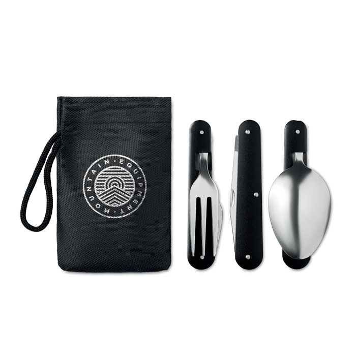Trekkingbesteck, Gabel, Löffel, Schweizer, Tragetasche
