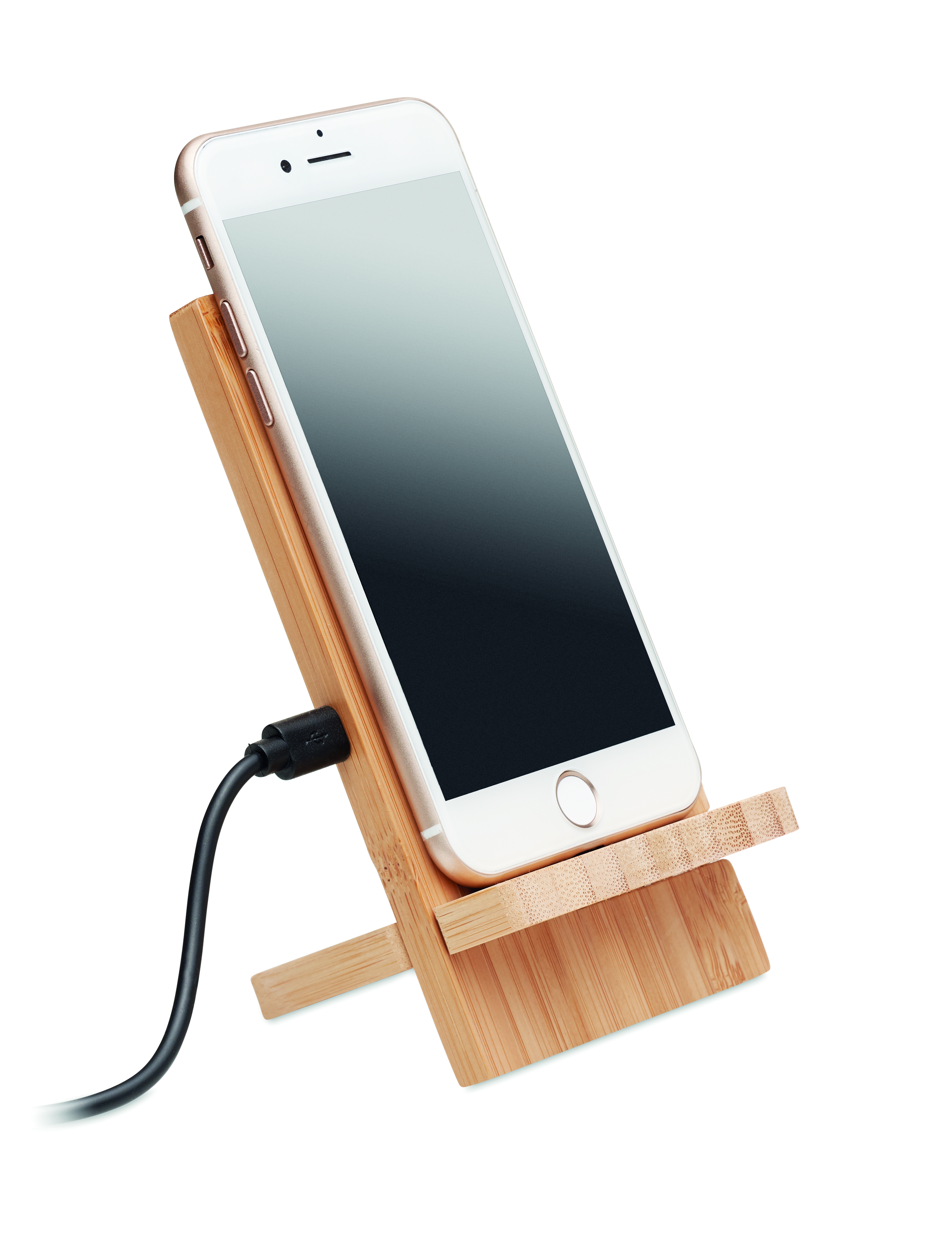 Smartphone, Telefonhalter, Holzständer, iPhone, Ladekabel