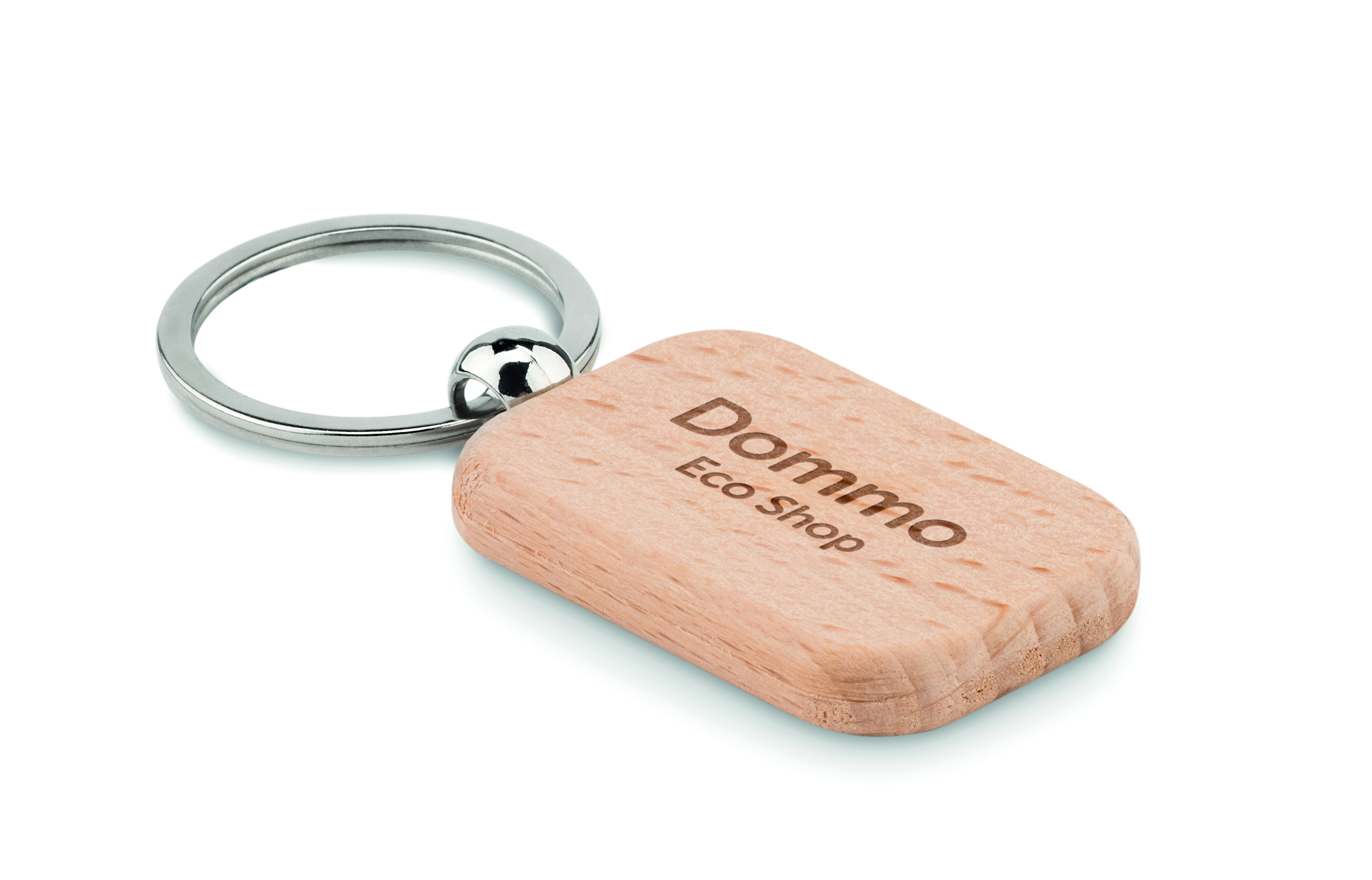Schlüsselanhänger, Holz, Rund, Natural, Eco Shop Keychain