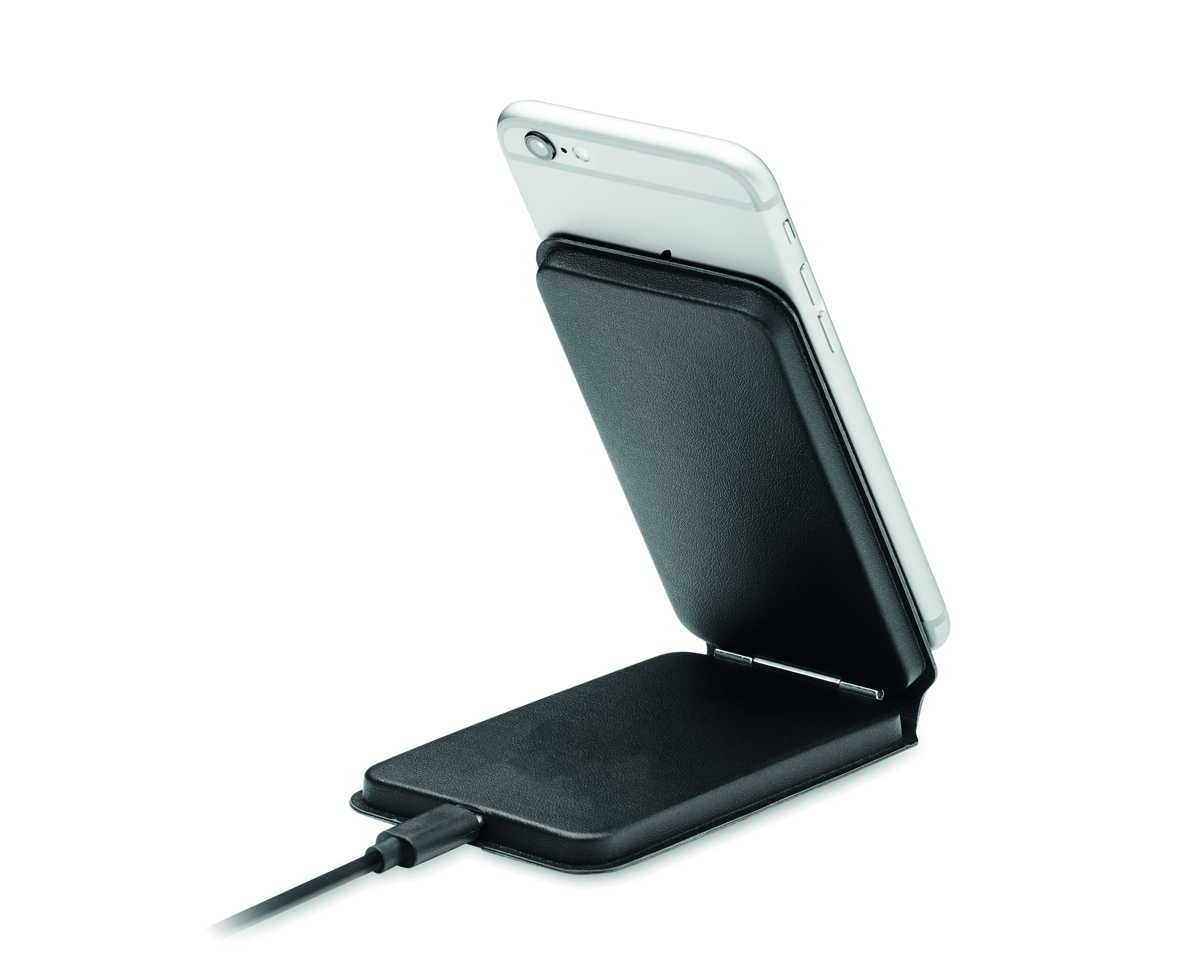 Ladestation, Handyladegerät, Powerbank, Smartphone-Ladecase, USB-C Ladestation, Telefonhülle, Ladeanschluss, Schwarz, Phone Stand, Schutzhülle, Powerbank, Phone charger, Rechargeable, Black case, Folded stand