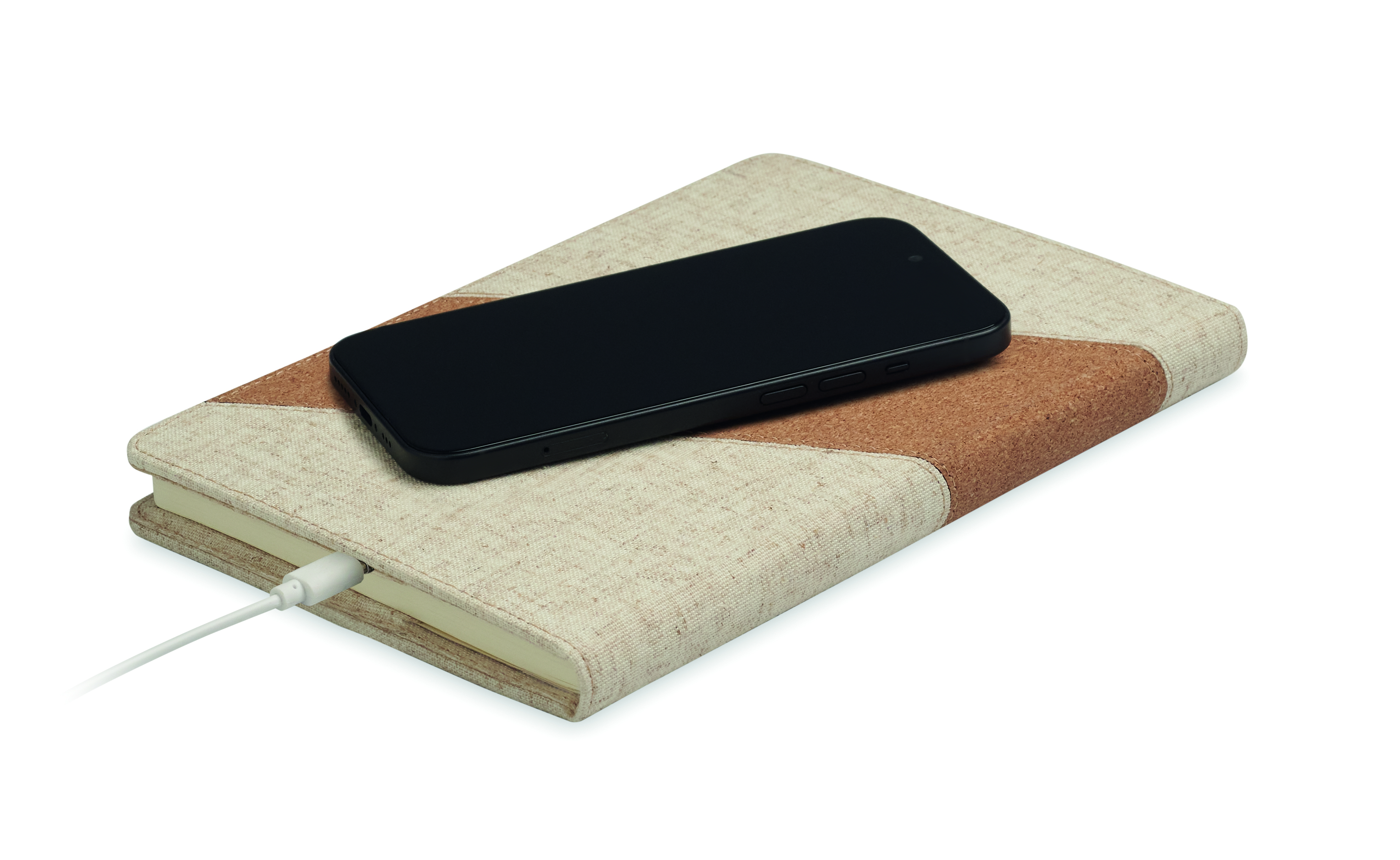 Notebook, Hardcover, Ladekabel, Schwarzes Telefon, Schwarz, Notizbuch, Kopierpapier, Kleiner Laptop, Lederoptik, Schwarz