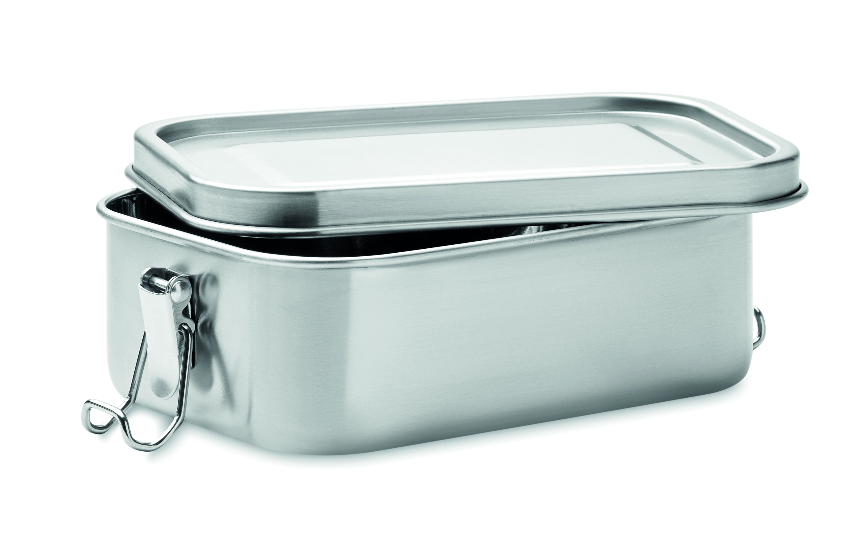 stainless steel lunch box, Metallbehälter, rechteckige Dose, Aufbewahrung für Lebensmittel, Verschluss mit Clip
