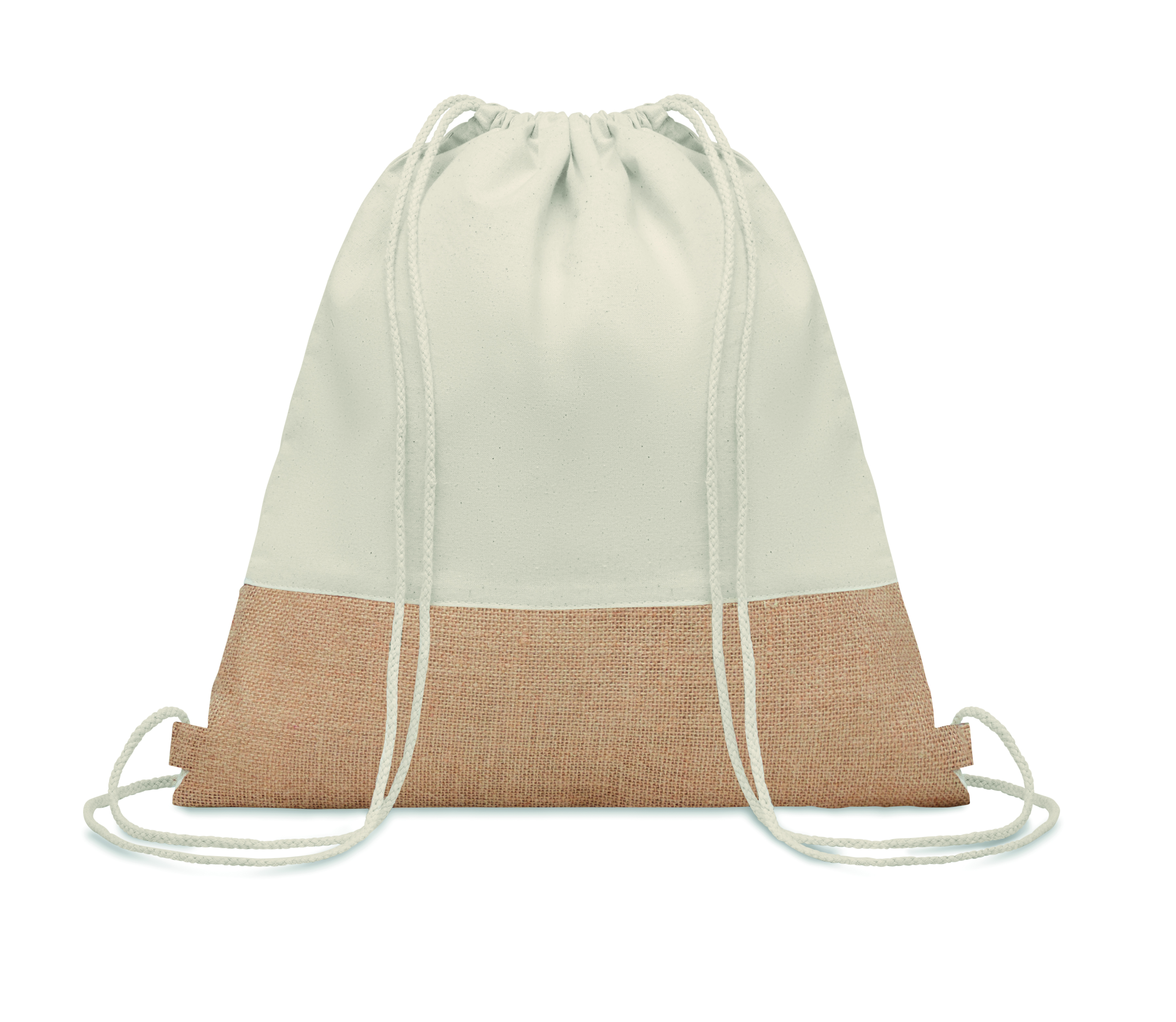 drawstring bag, zwei farben, canvas, beige, rucksack tasche