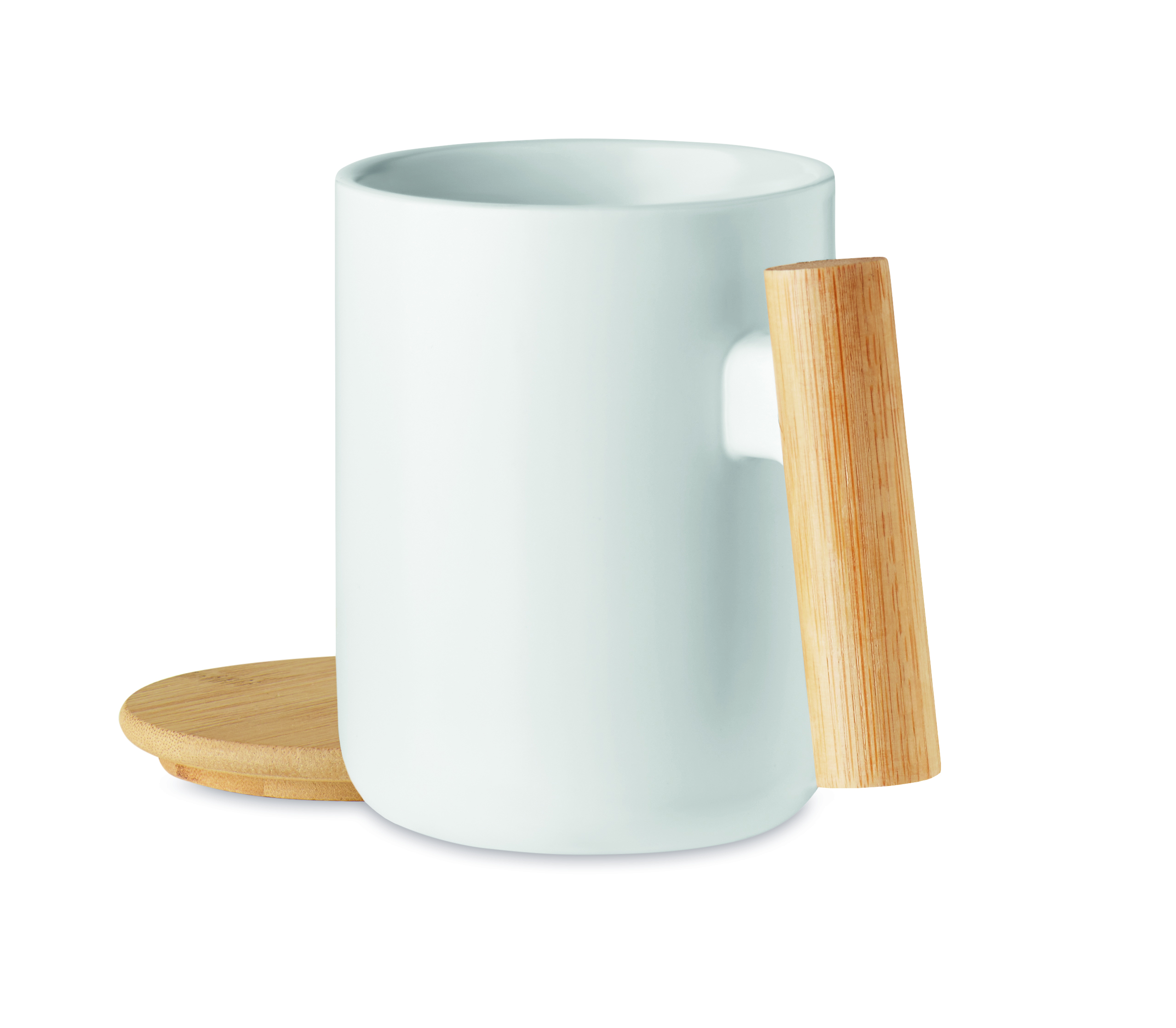 becher, keramik, mintgrün, holzdeckel, holzverschluss