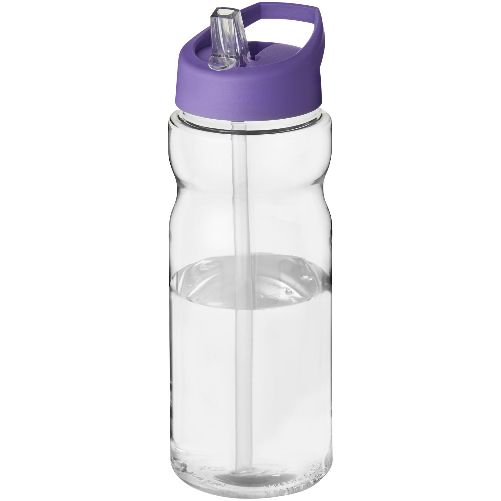Trinkflasche, Wasserflasche, Klarer Behälter, Schraubverschluss, Lila Deckel, Trinkflasche, Wasserflasche, Plastik, Lila Deckel, Trinkhalm, Water bottle, Plastic, Purple lid, Spout cap, Transparent
