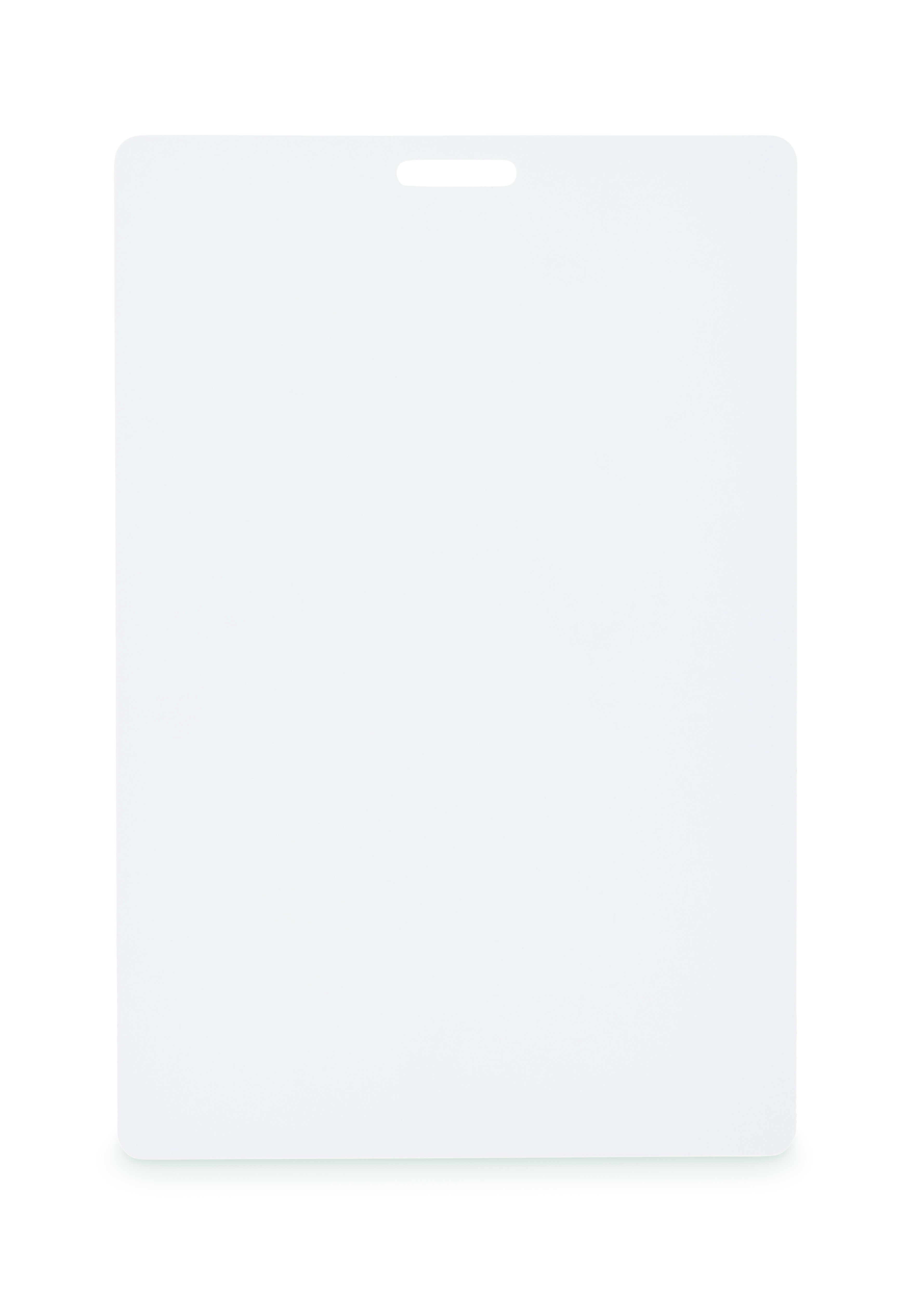 white card, plastic card, Kartenanhänger, abgerundete Ecken, Oben Schlitz