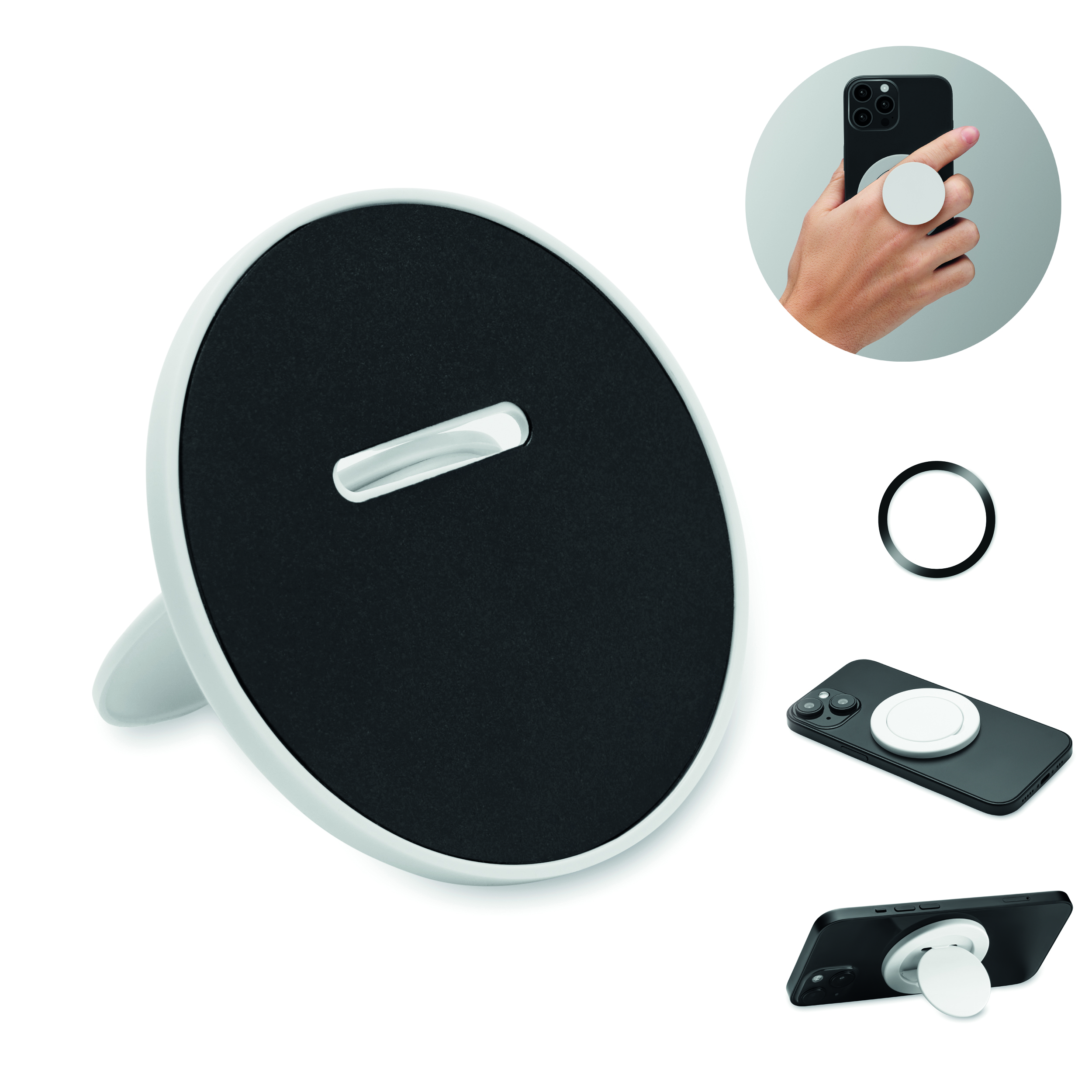 Handy-Halter, Magnetischer Halter, Magnethalter fürs Telefon, Aufsteller fürs Auto, Kreisring-Scheibe, Handy Halterung, Magnetisches Telefonhalter-Clip, Car Phone Mount, Qi Ladeplatte, Fahrzeughalterung