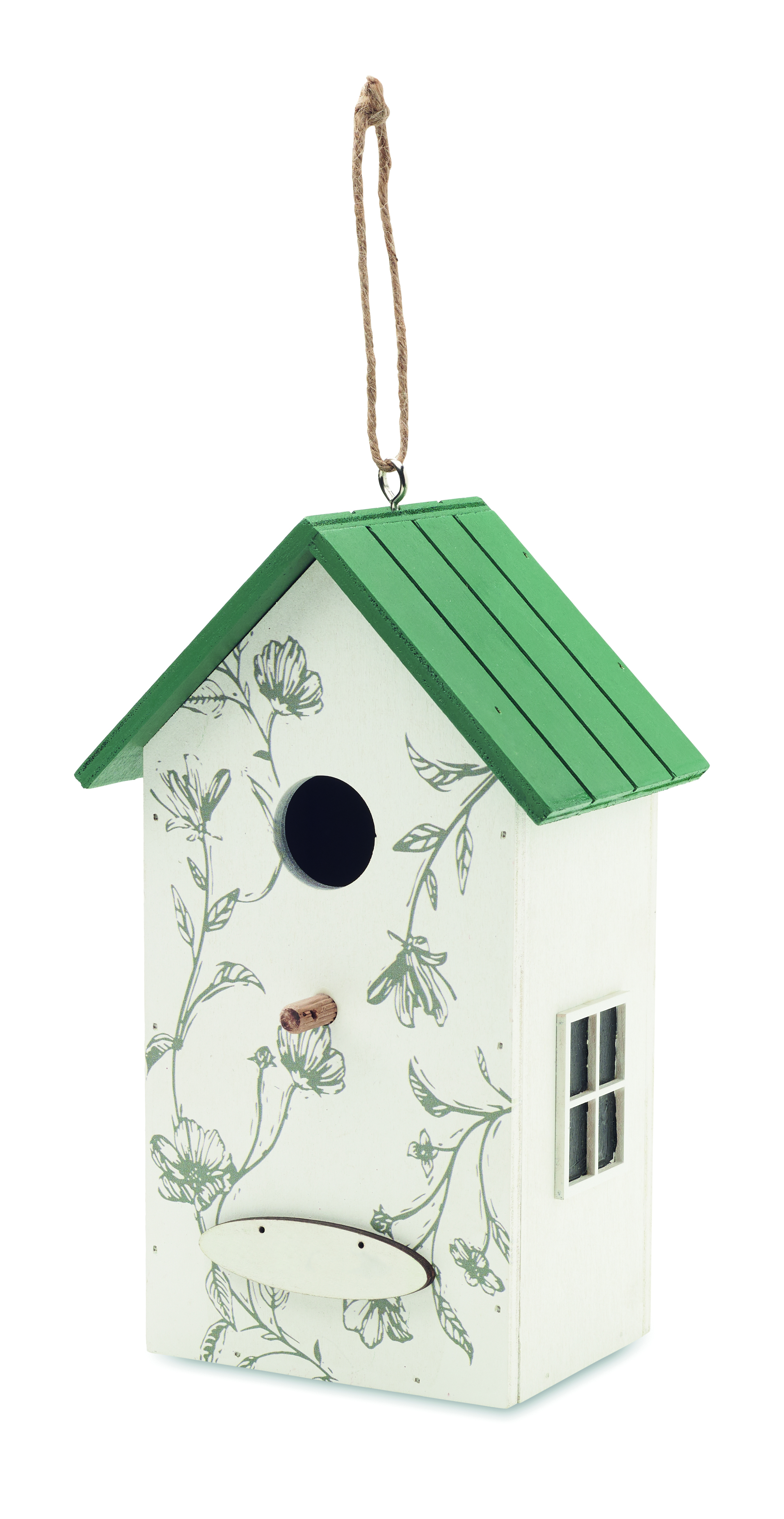 birdhouse, Garten, grünes Dach, weiße Holzfigur, Dekoration, Vogelhaus, Siebkasten, Nistkasten, Grün, Holz, Vogelhaus, Futterhaus, Vogelfutterhaus, Grünes Dach, Hängend