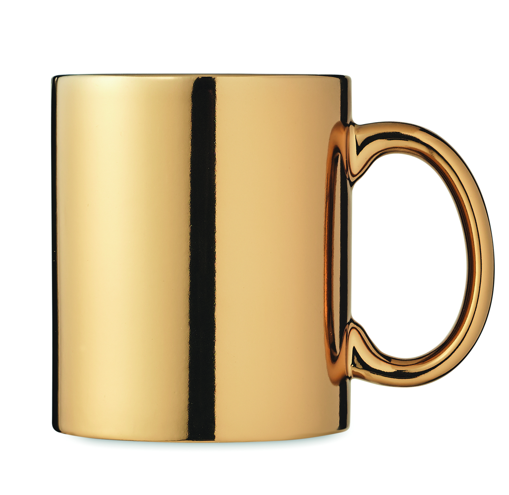 gold mug, metallbecher, unifarben, becher, henkel