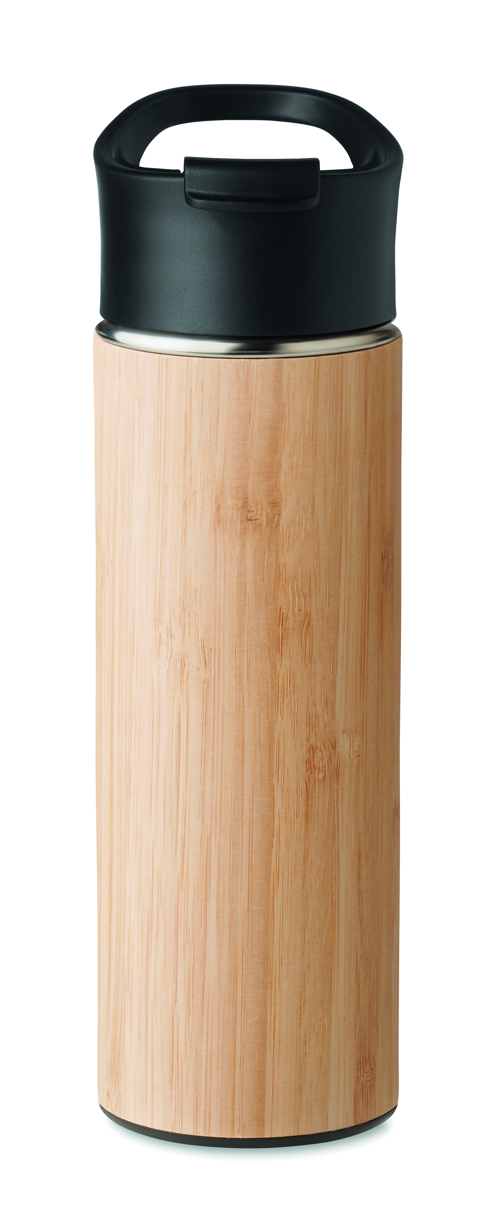 Thermos, Edelstahl, Bambus, Holzmaserung, Trinkflasche