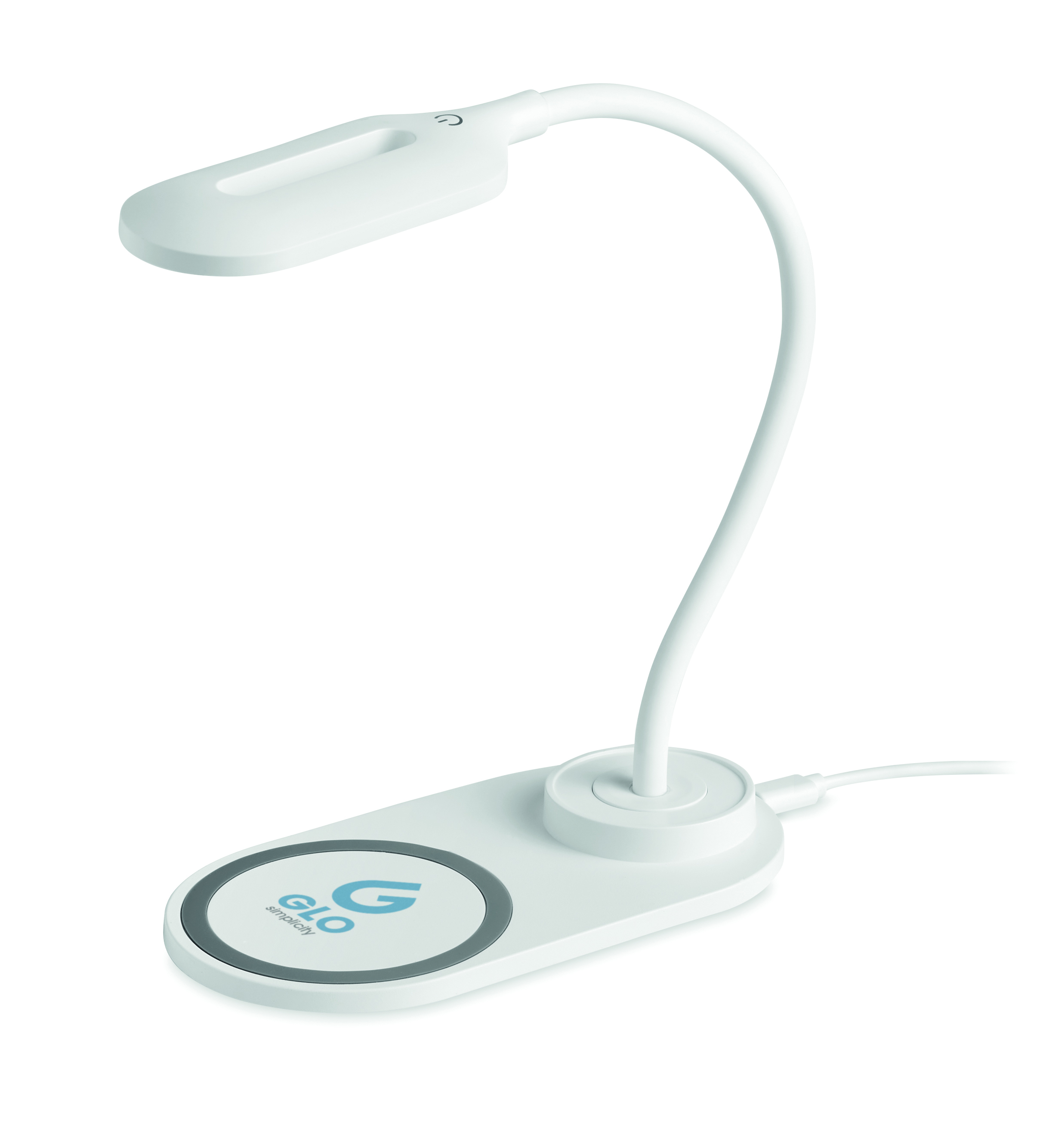 Schreibtischlampe, LED-Lampe, Gehäuseweiß, flexible Lampe, USB-Stromanschluss