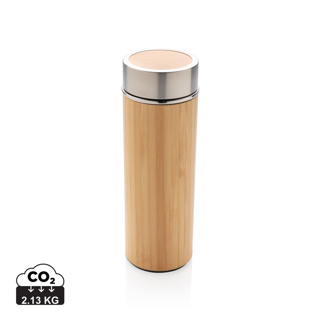 thermos, stainless-steel, bamboo, wood, vacuum