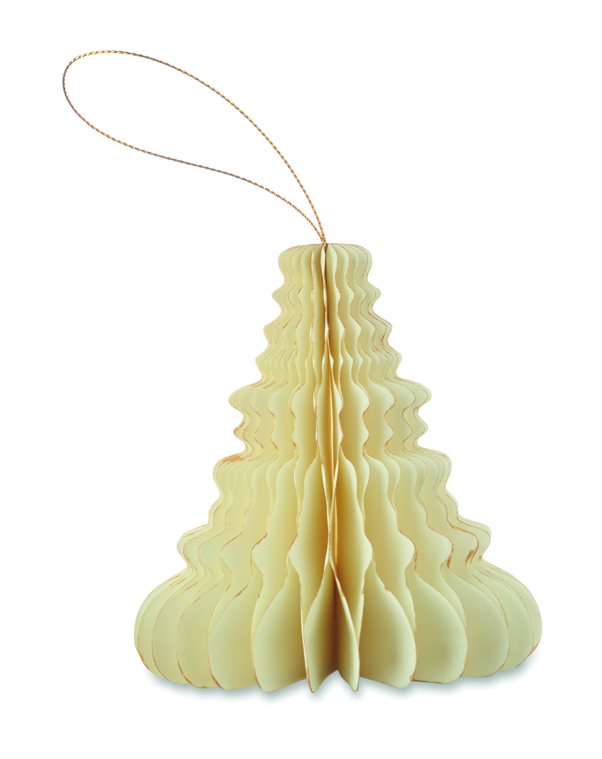 Papierornament, Weihnachtsdekoration, hängendes Ornament, Zickzack-Faltungen, cremefarben, Kunstpapier, Hängedeko, Lametta, Ornament, Papierstern, Deko-Objekt, Lametta, Hängedekoration, Kunststoff, Gelb