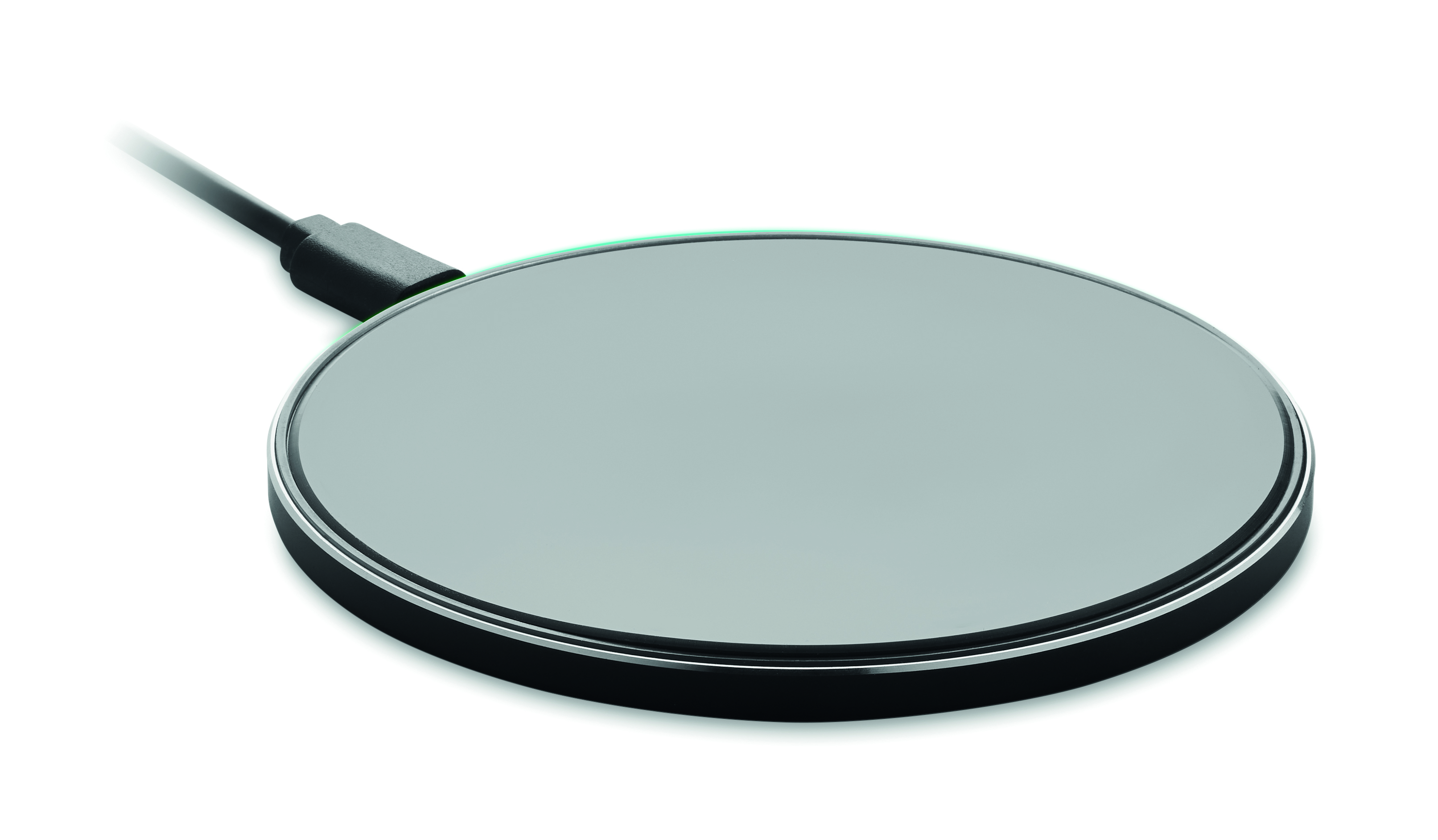 drahtloser qi-ladepad, induktionsladeplatte, runder ladegerät, kabelloses ladegerät, glänzende oberfläche, drahtloser ladepad, Ladeplatte, Qi-Ladepad, runde Ladefläche, Ladegerät Oberfläche