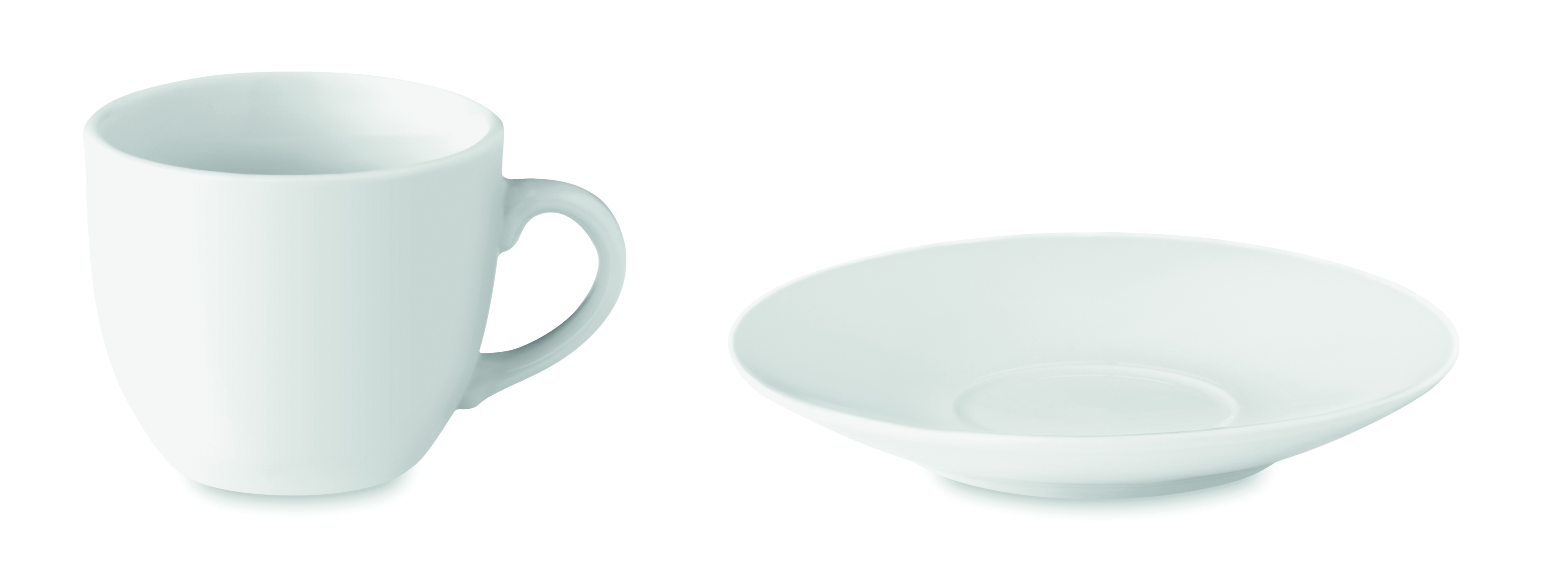 Tasse, Kaffeetasse, Porzellan, weißer Teller, Teller-Set