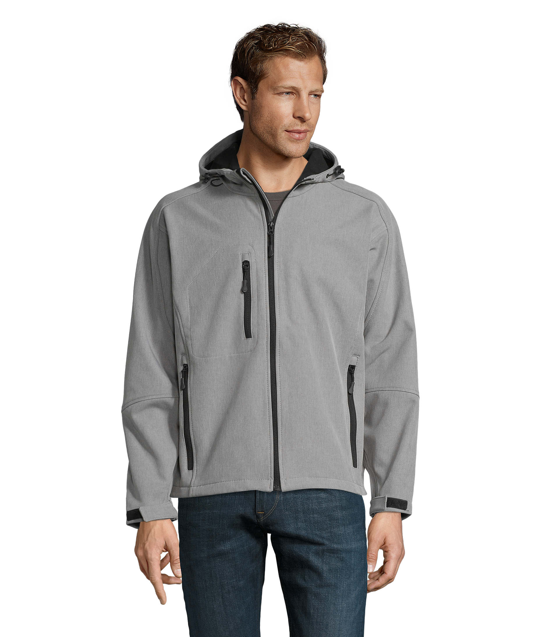 Softshell, Herrenjacke, Reißverschluss, Kapuze, Taschen, Softshelljacke, Kapuzenjacke, graue Jacke, Reißverschluss Taschen, Frontreißverschluss, Herrenjacke, Softshell, Grau, Kapuze, Reißverschluss, Jacke, Kapuze, Grau, Softshell, Reißverschlusstaschen