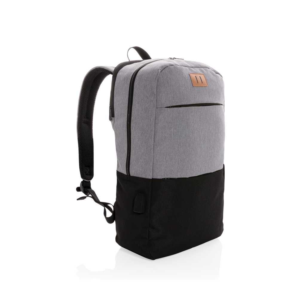Rucksack, Backpack, Grau, Grau/Schwarz, Fronttasche