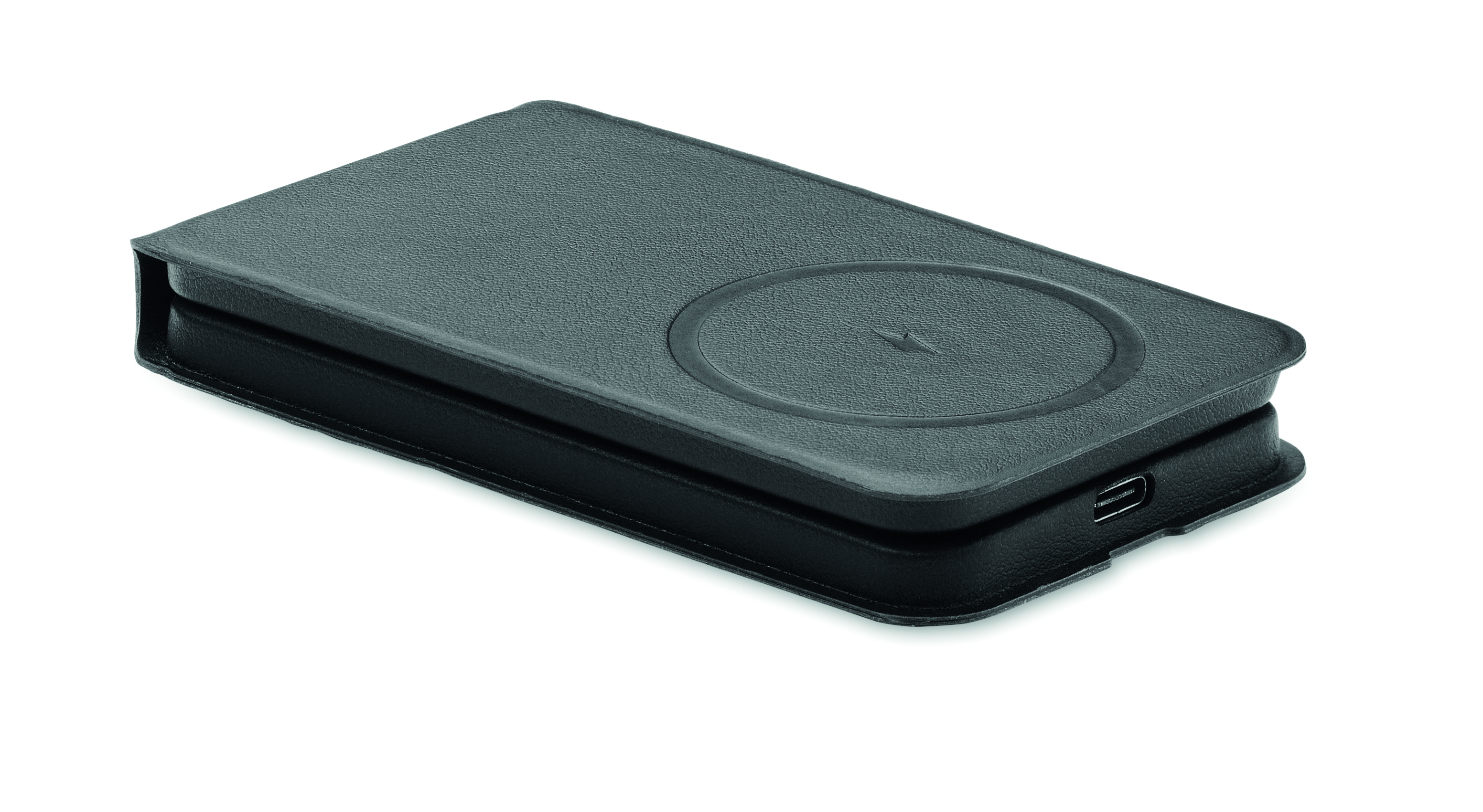 Schutzhülle, Ladegerät, Magnetische Halterung, Kofferformat, USB-C Port, Telefon Wireless-Ladegerät, kabelloses Ladegerät, Dock, schwarz, kompakt, Tragebare, Ladegerät, Qi-Ladegerät, Schutzhülle, Koffer