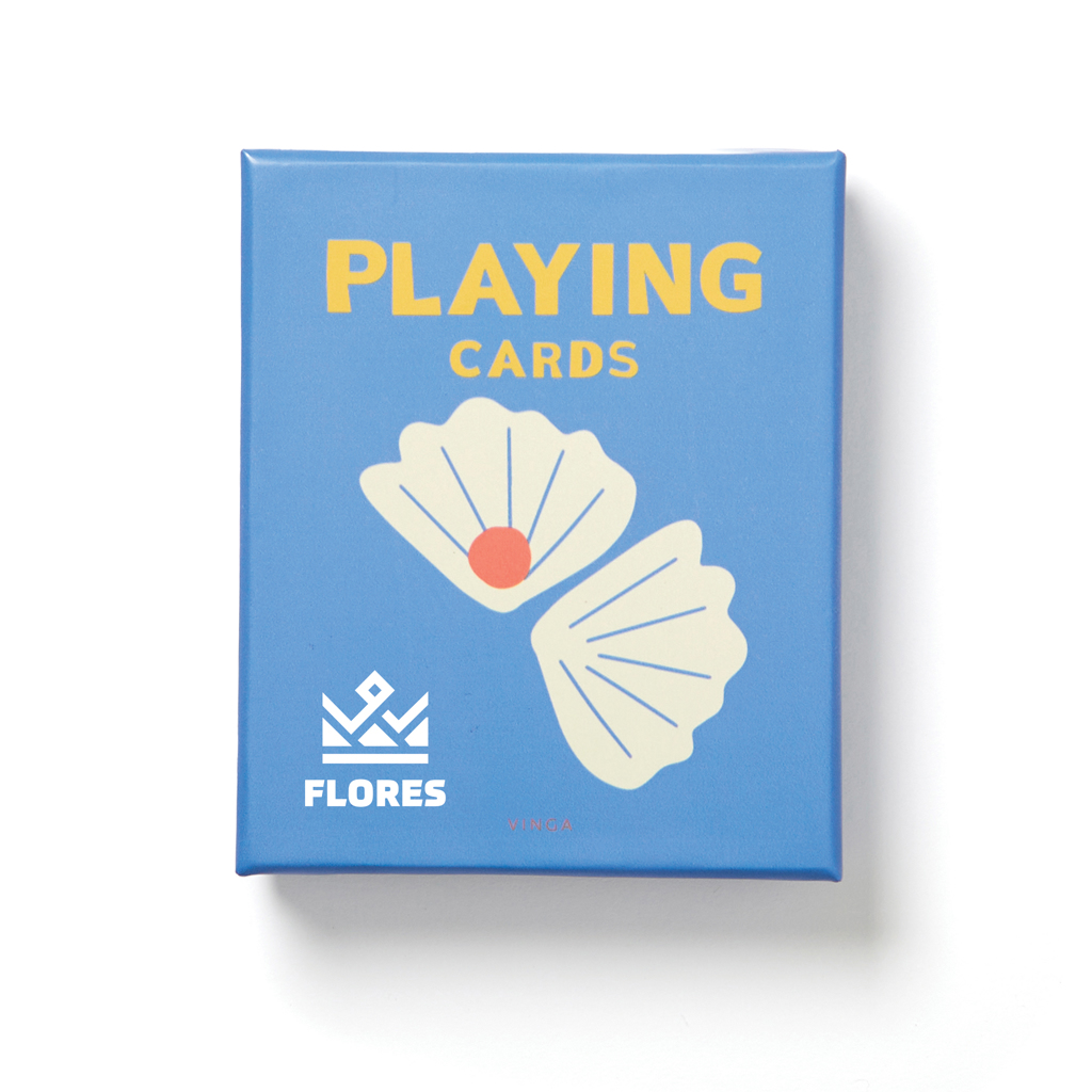 playing cards, card box, blue box, Flores, Vinca