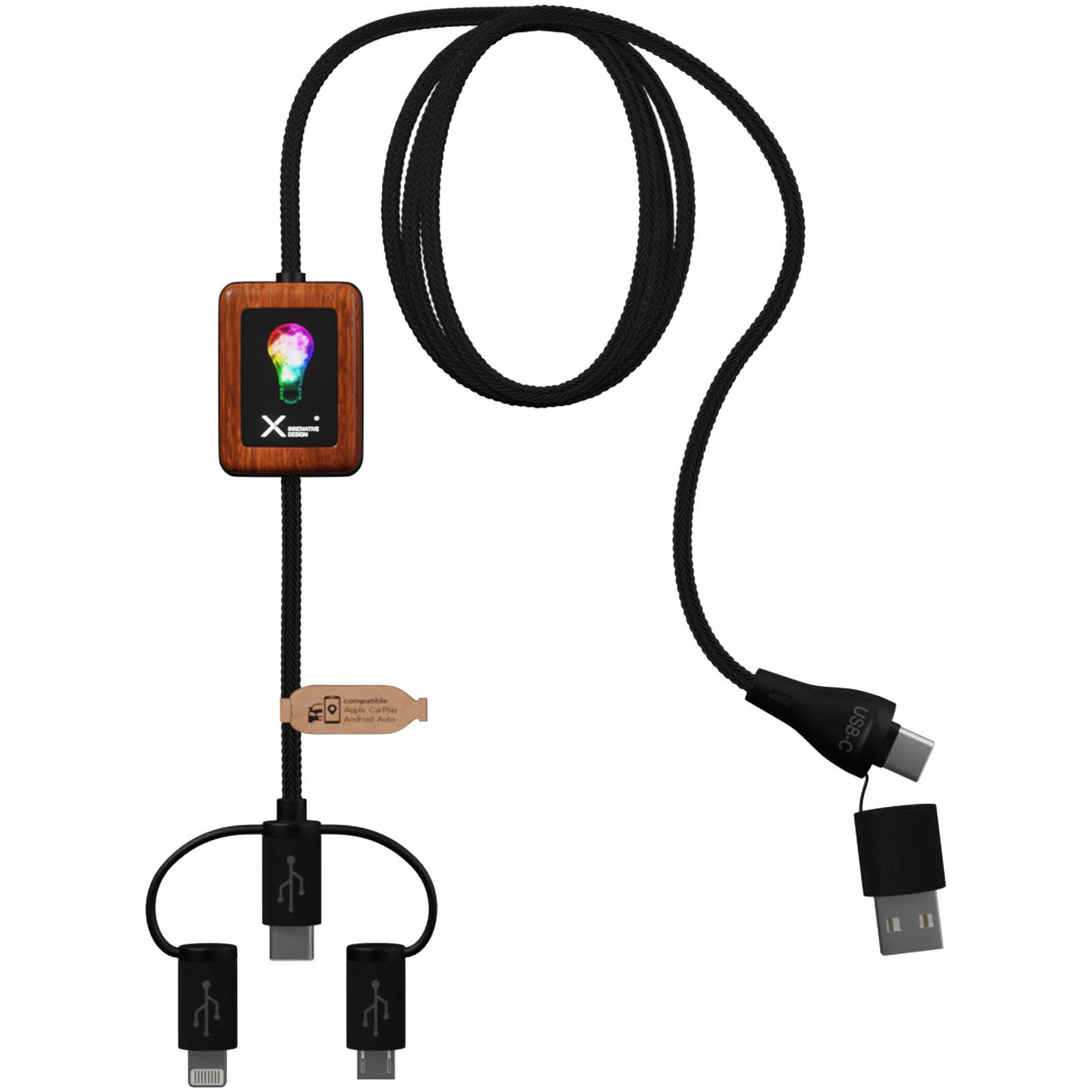 Ladekabel, USB-C, 3-in-1, Kabel, Lichtsteuerung