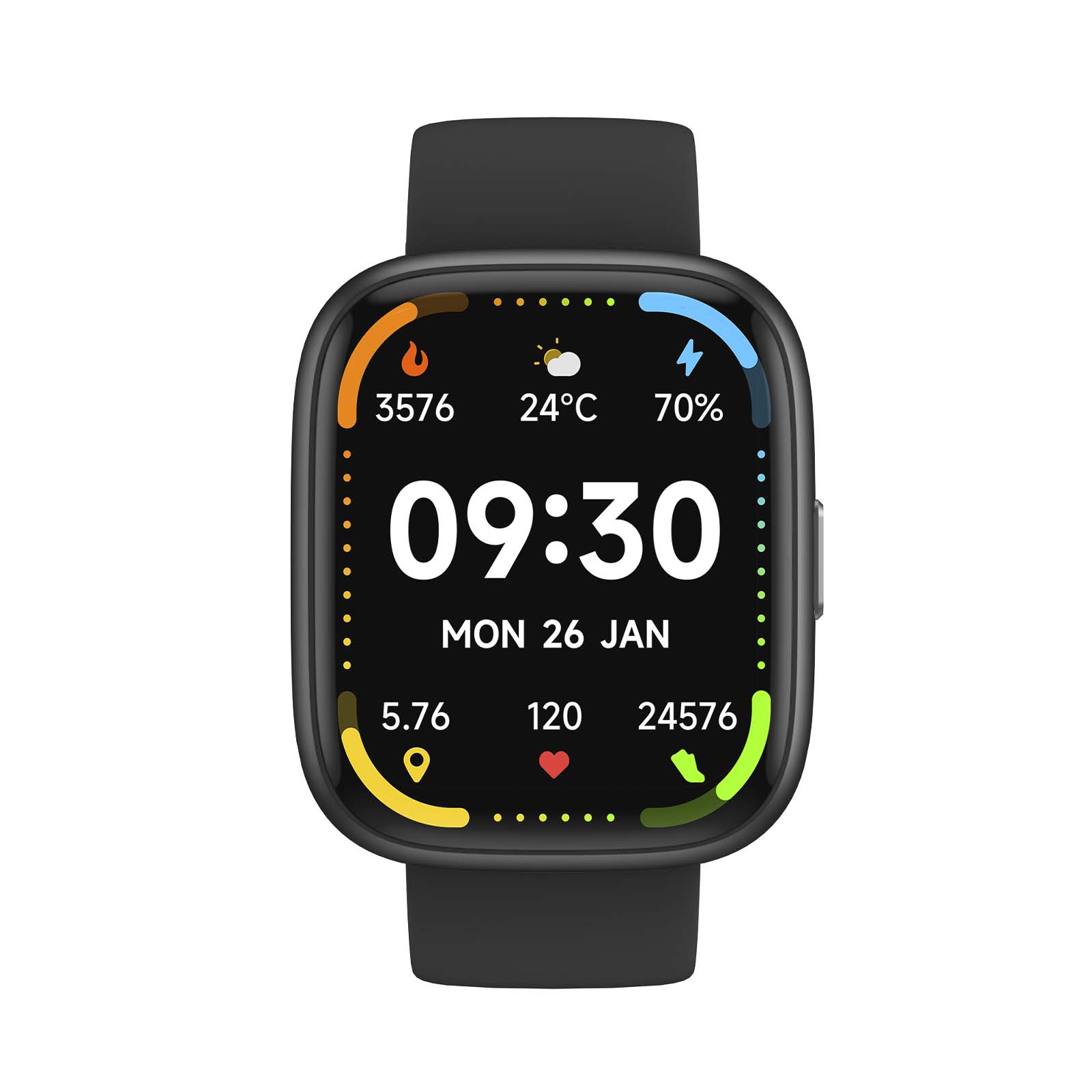 Smartwatch, Wearable, Touchscreen, Schwarz, Digitaluhr