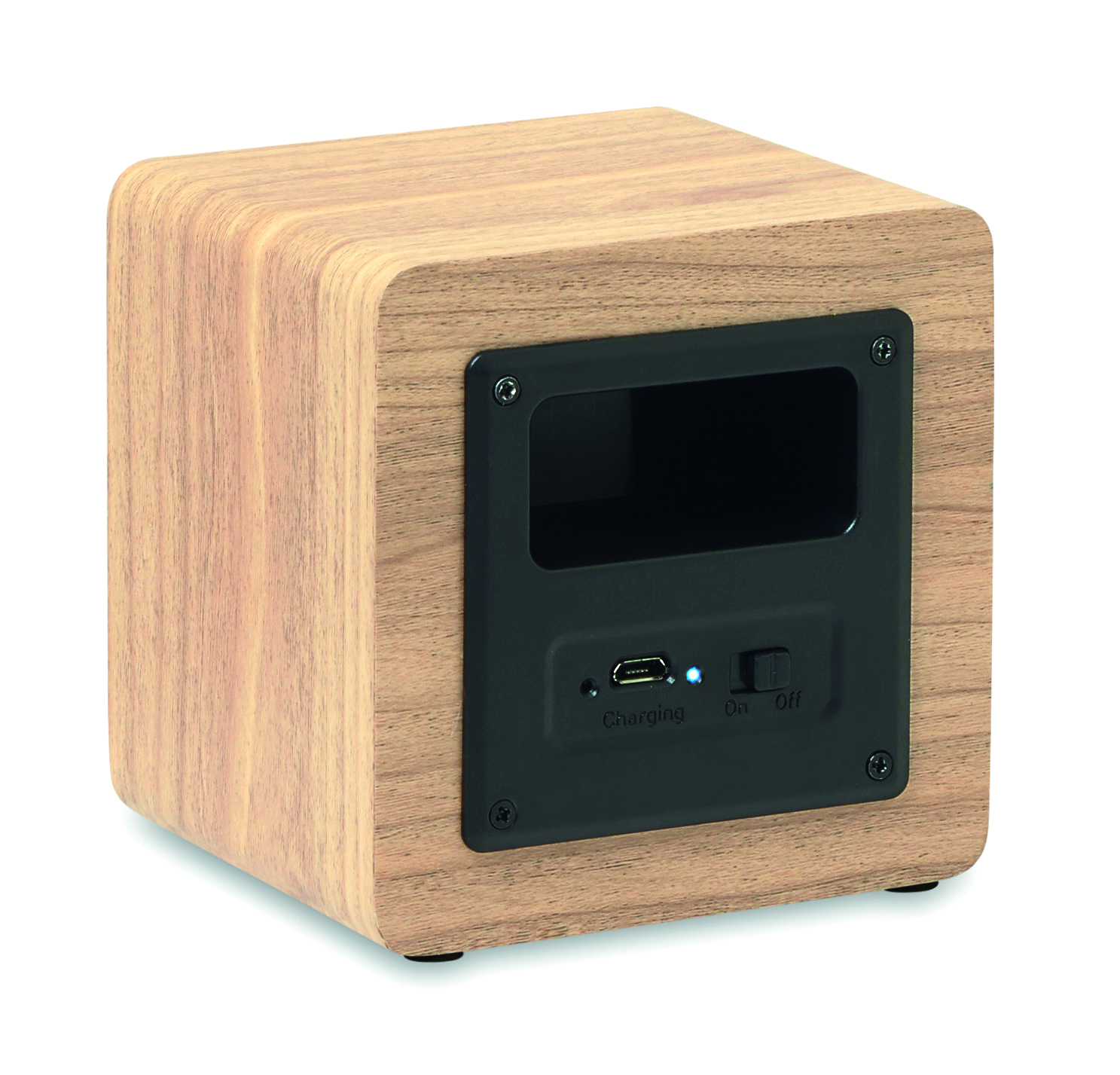 Holz, Lautsprecher, Subwoofer, USB-Laden, Bedienelement