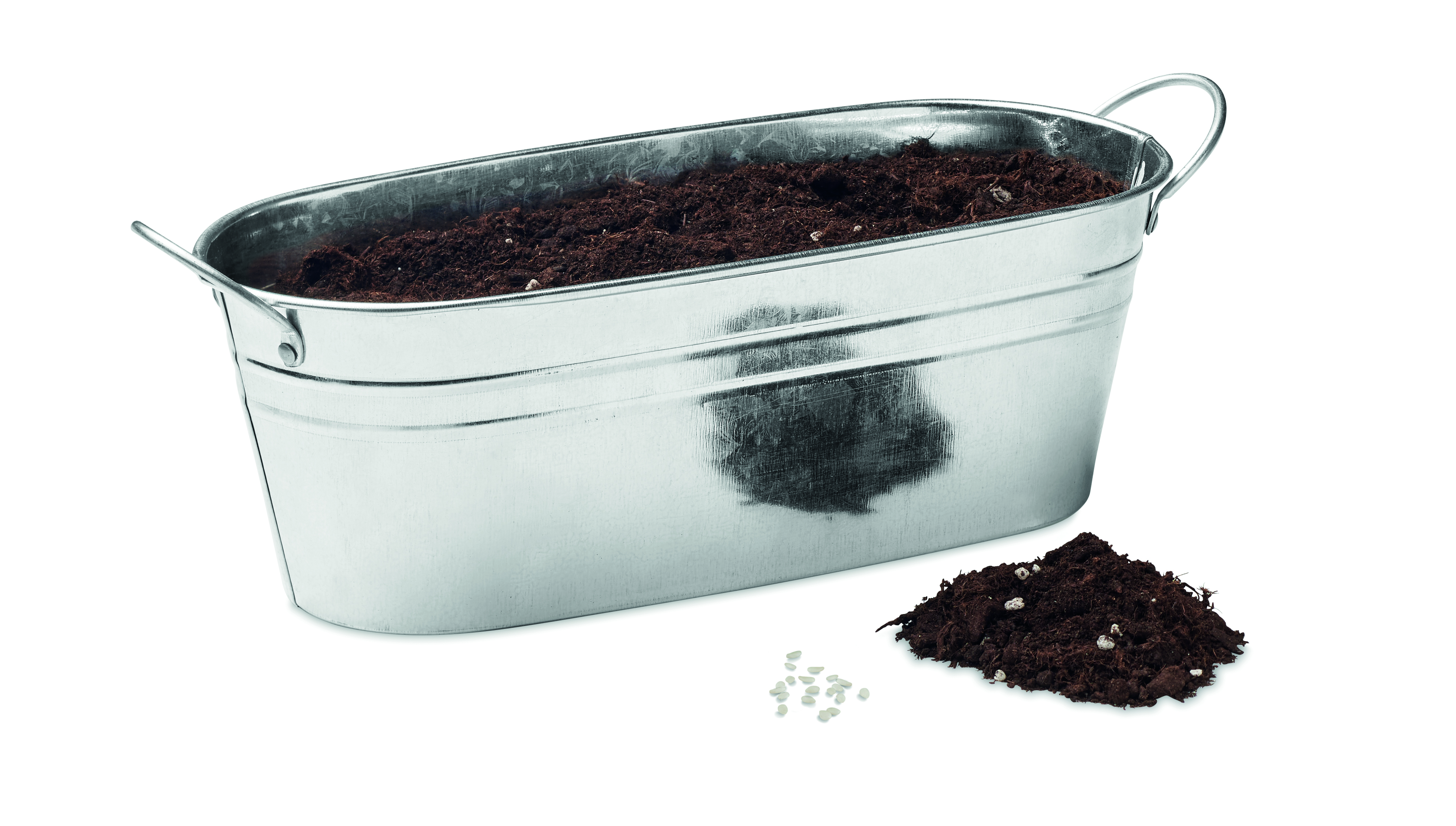 tub, Metalltrog, Erde, Anzuchtsubstrat, Bodenlockerung