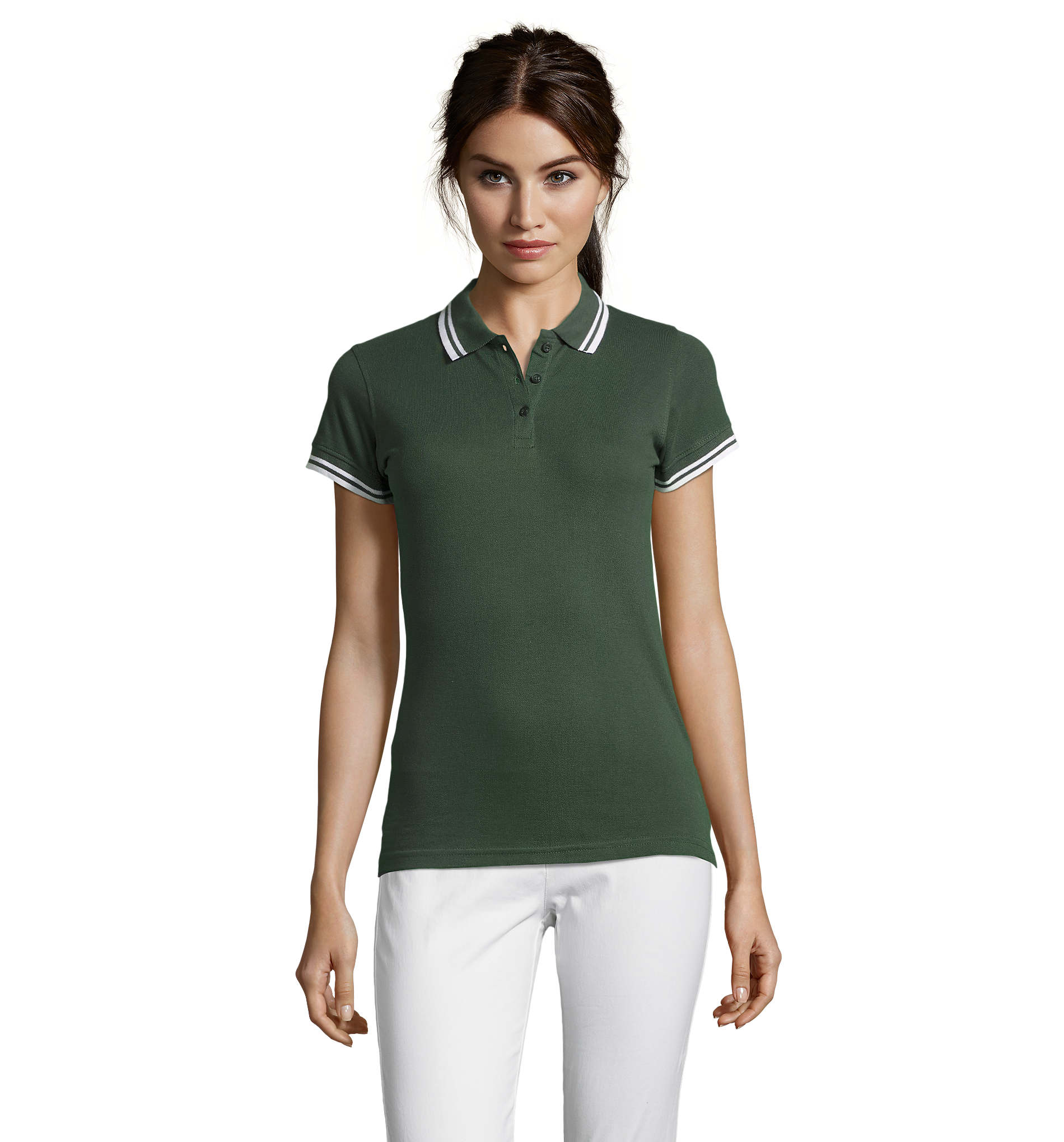 Polohemd, grünes Polo, kurzarm, Kragen, gestreifte Bündchen, Polohemden, grünes Polo, Kurzarm, Kragenpolo, Baumwoll-Polo, Polohemd, Short sleeve, Grün, Kragen, Streifendetail, Polohemd, kurzarm, grün, Kragen, Streifen