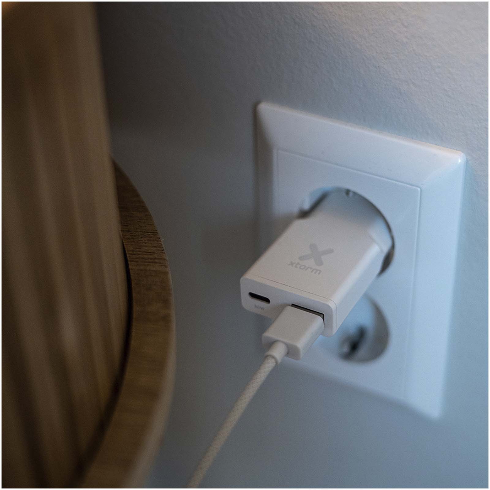 USB-C-Adapter, Netzteil, Lade-Stecker, Weiß, Kompakt