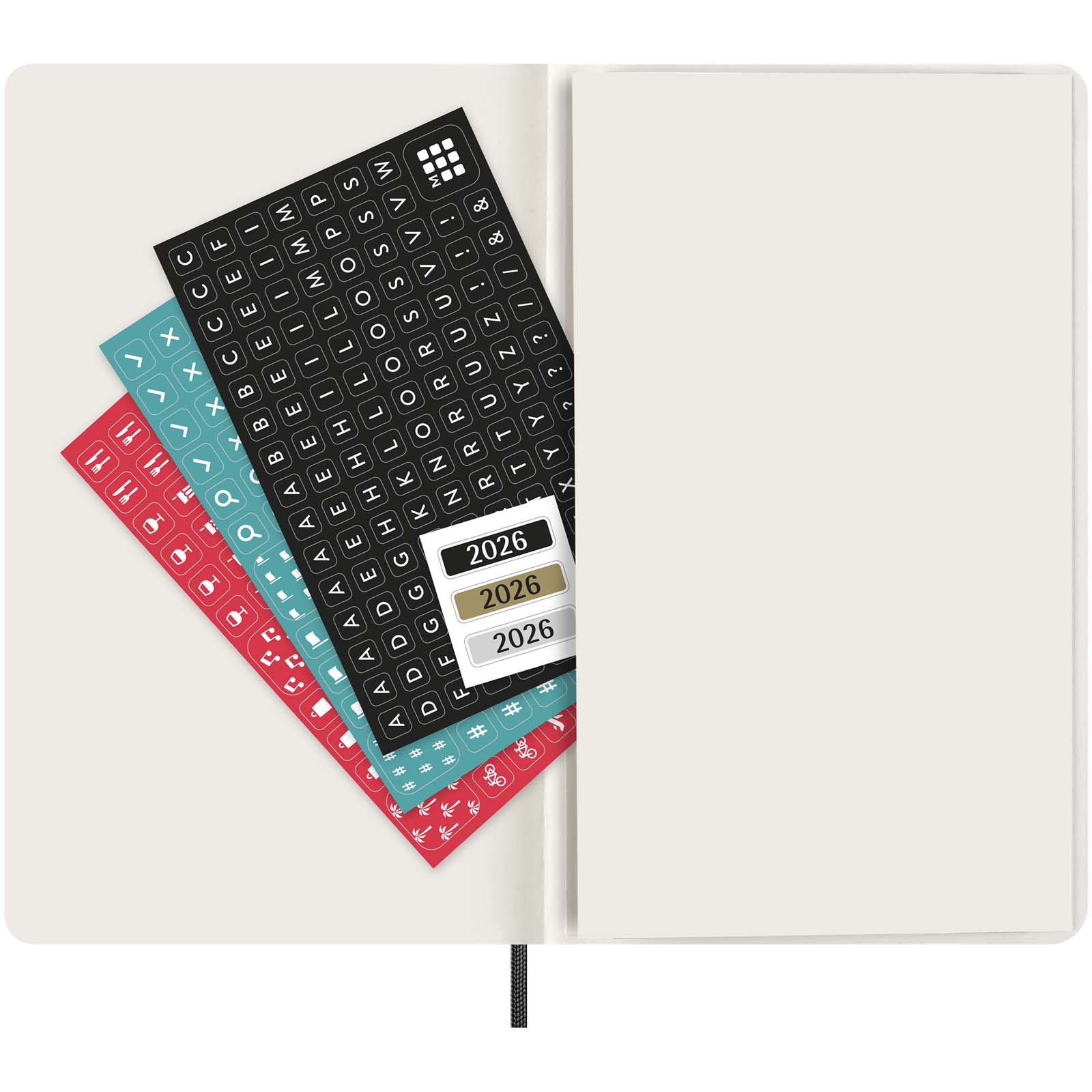 Tastaturfolie, Schreibtischzubehör, Layout Keyboards, Sticker-Set, 2026 Kalender
